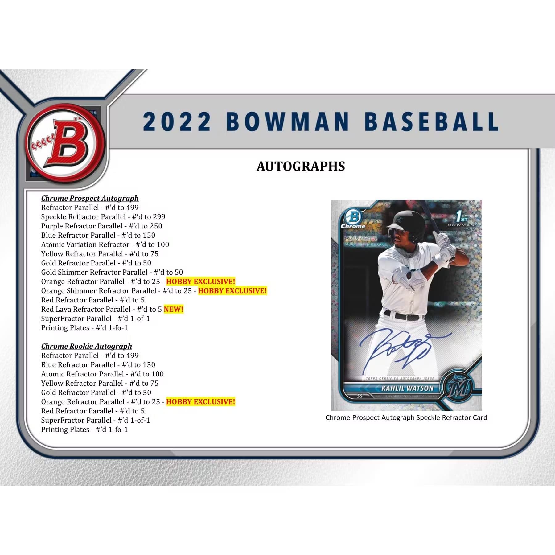 2022 Topps Bowman Baseball Trading Cards Mega Box - 24 Packs, 1 Autograph, Rookie Cards - Collect, Trade, Play for Baseball Fans & Card Enthusiasts