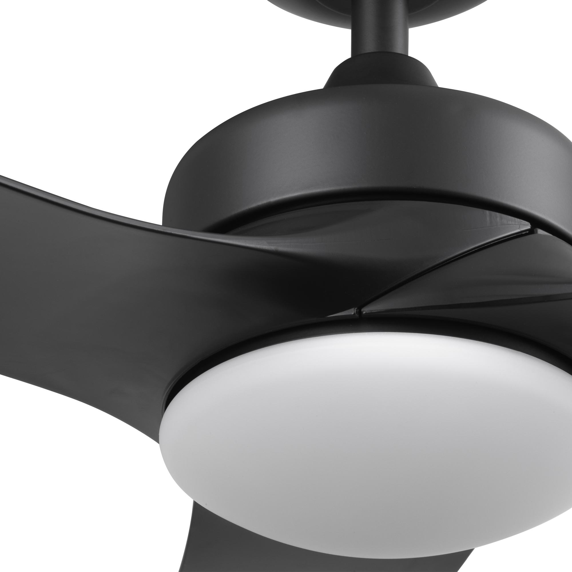 52 Inch Honeywell Lynton Matte Black Ceiling Fan with Light Kit & Remote Control - Quiet Reversible Motor for Bedroom, Living Room, and Outdoor Covered Patio