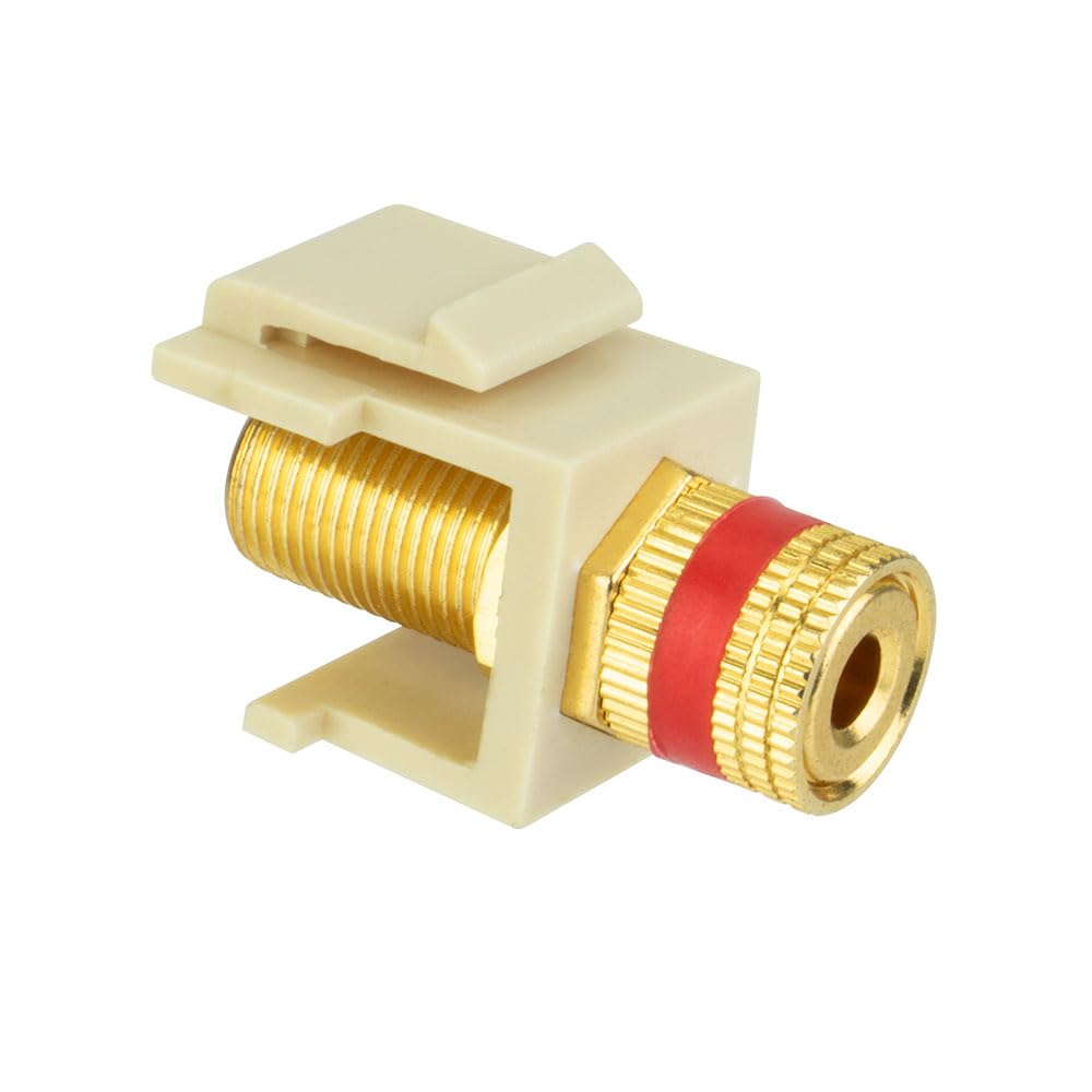 Keystone Ivory Audio Binding Post Insert - High-Quality Speaker Terminal Connector for Home Theater & DIY Audio Projects