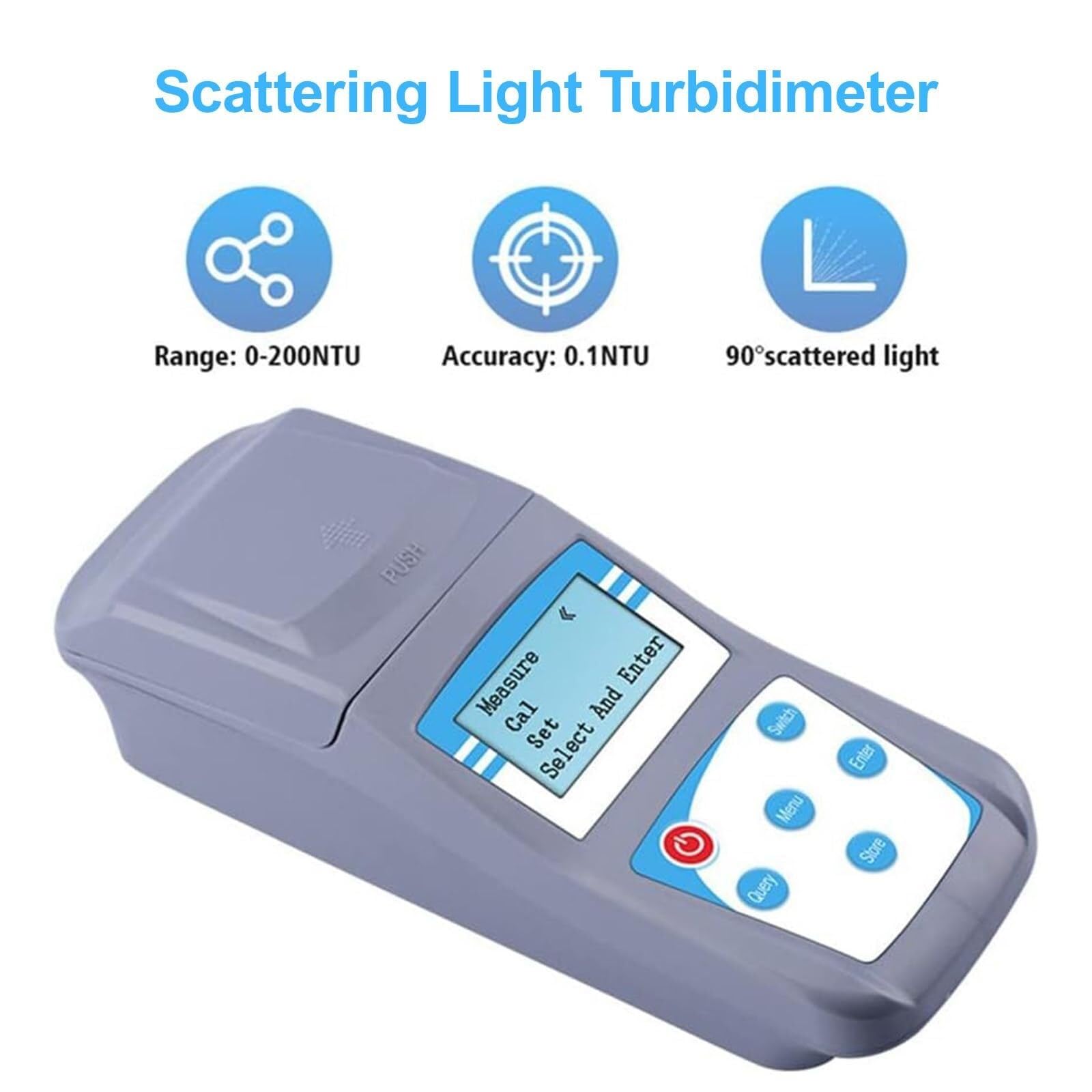 Digital Display Turbidity Meter with Data Storage & 0-200 NTU Range - Water Quality Tester for Food Processing, Papermaking, Aquariums & Pools