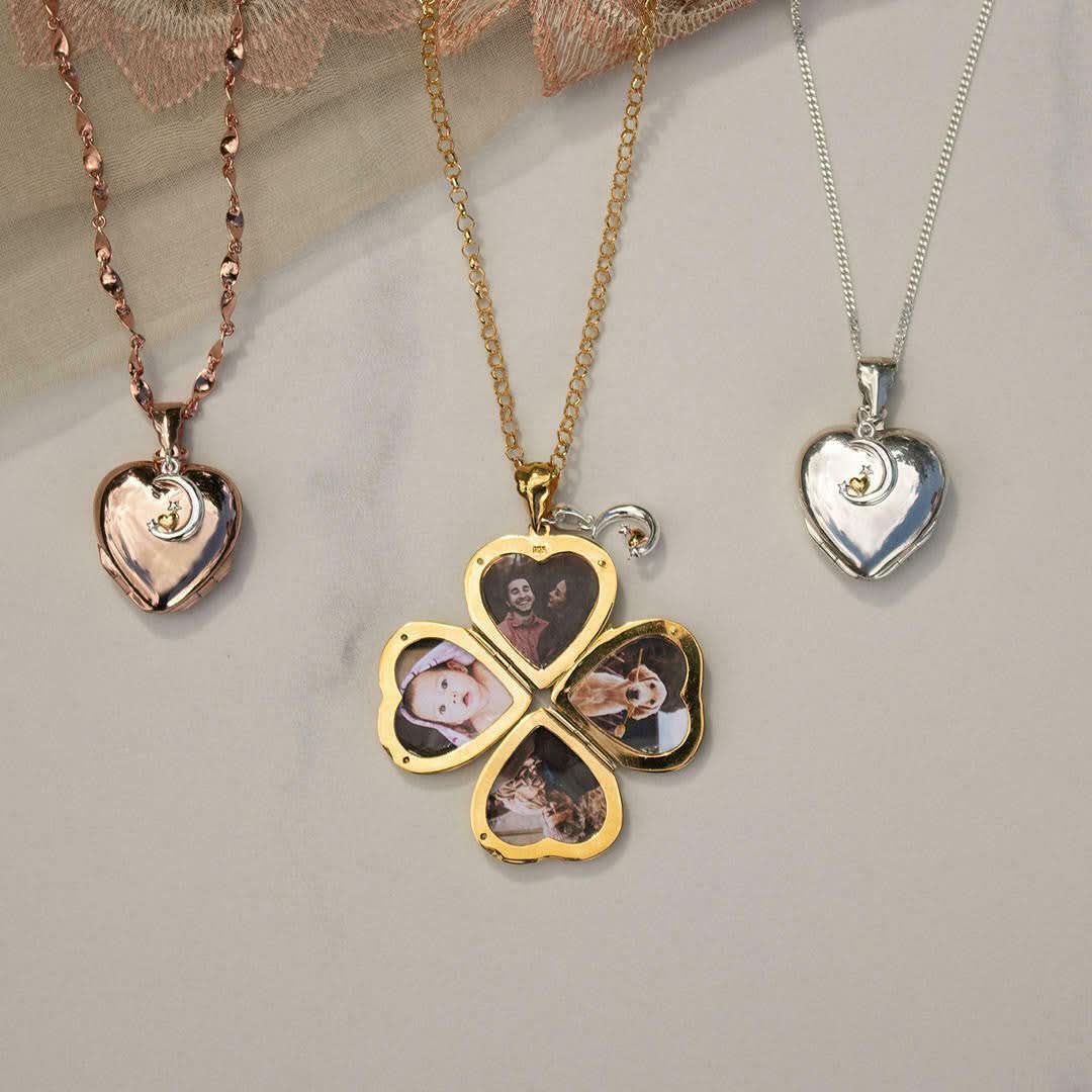 Sterling Silver Heart Locket Necklace with 4 Photo Insert - Perfect for Valentine's Day, Anniversary Gifts & Keepsake Jewelry