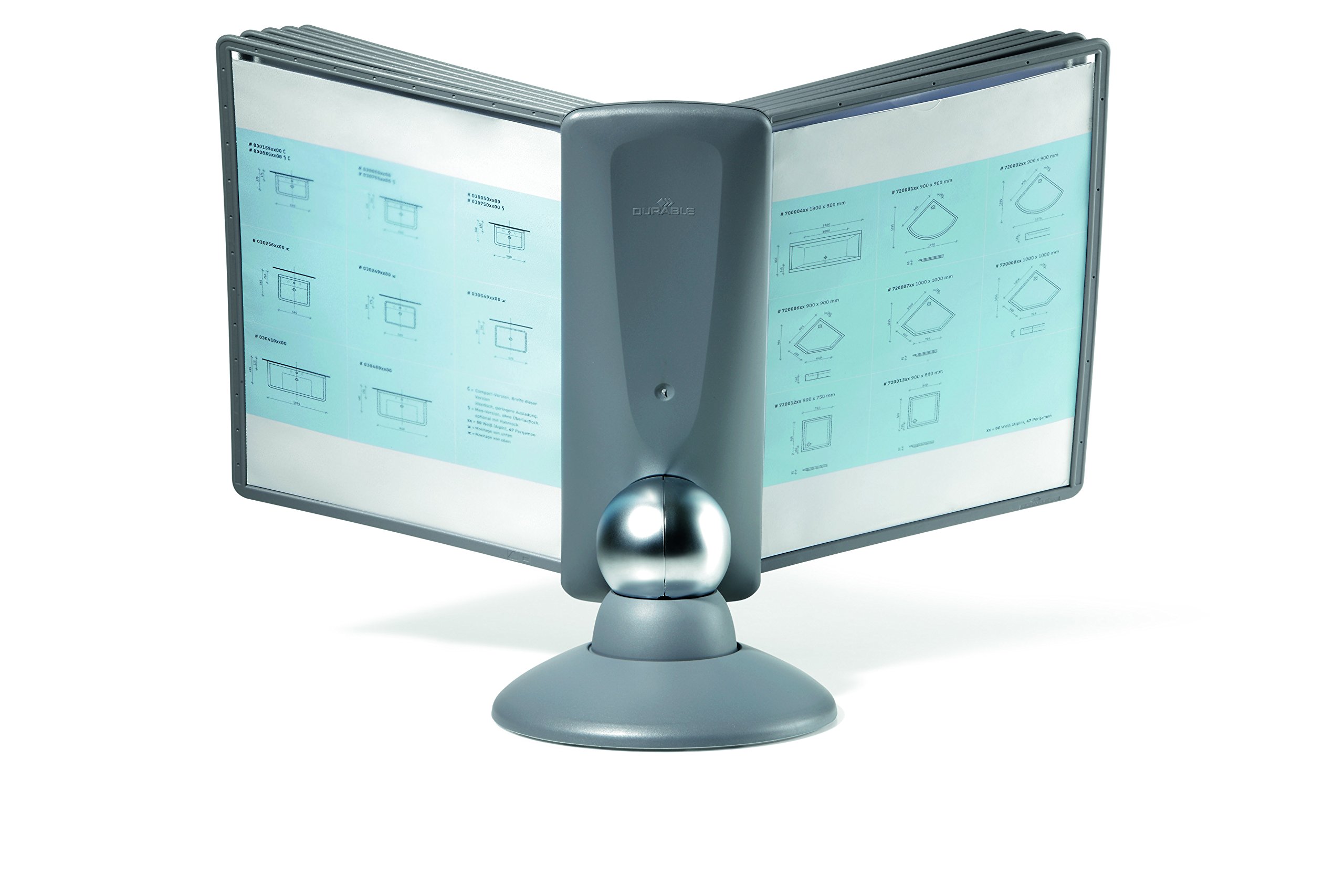 Durable Sherpa Motion Desk Reference System - 10 Panels with Gray Borders for Office Organization & Document Management | Perfect for Home Office, Corporate Workspaces & Study Areas