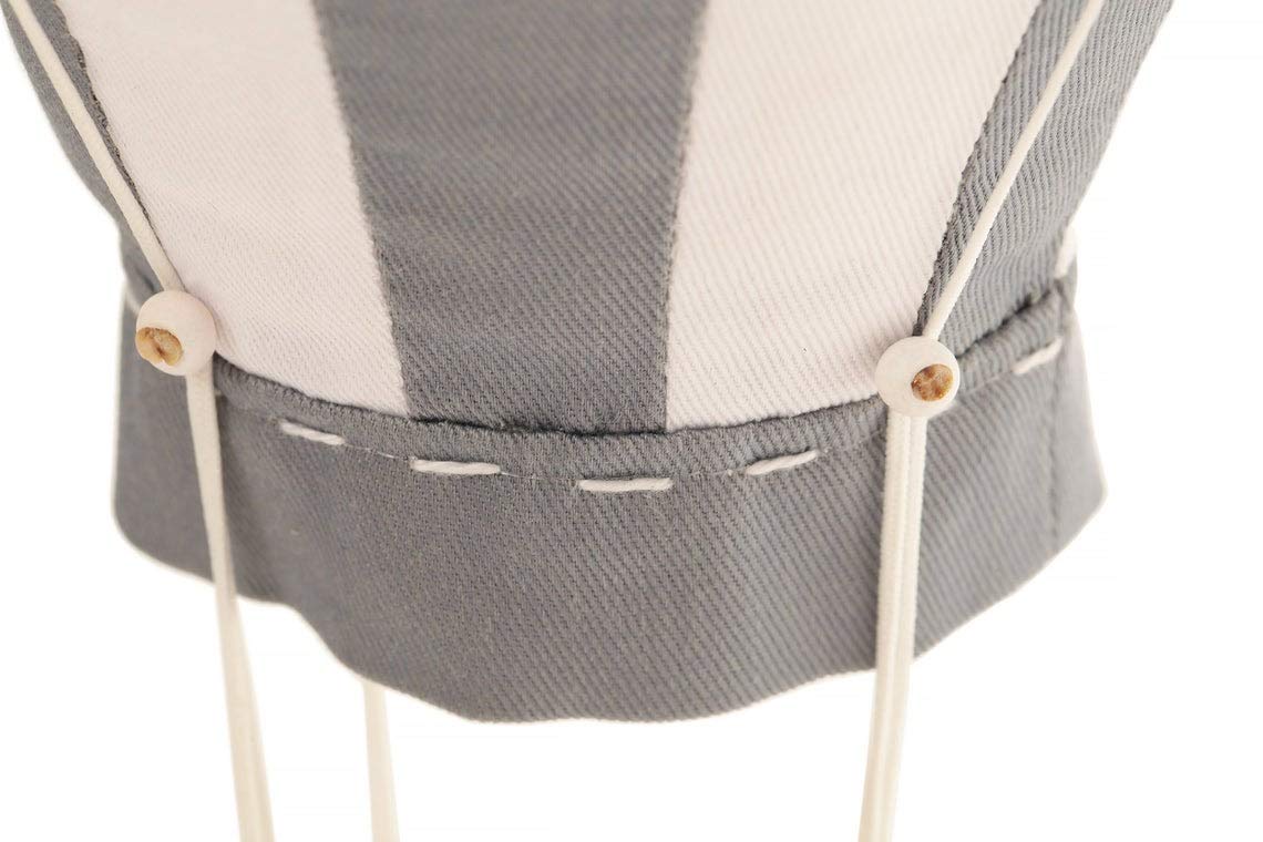 Large Hot Air Balloon & Airplane Ceiling Mobile - Wooden Airplane & Textile Balloons for Travel Theme Nursery Decor | Kids Room Hanging Decor in Gray, White & Black | Perfect Baby Shower Gift & Nursery Decoration