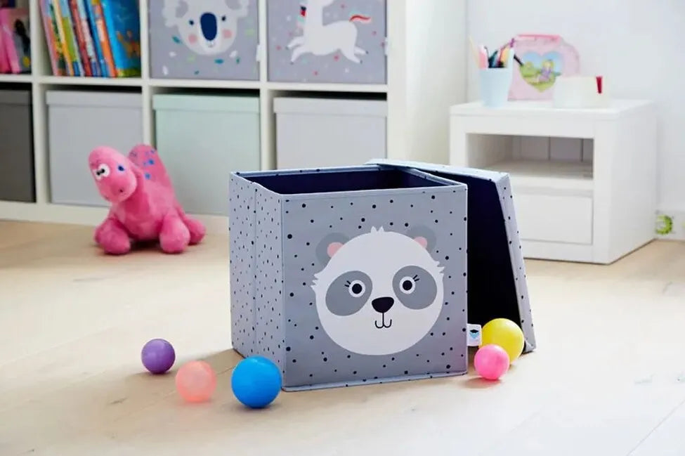 Panda Shaped Kids Toy Storage Box with Lid - Organize Toys, Books & Room Decor for Nursery, Playroom & Bedroom