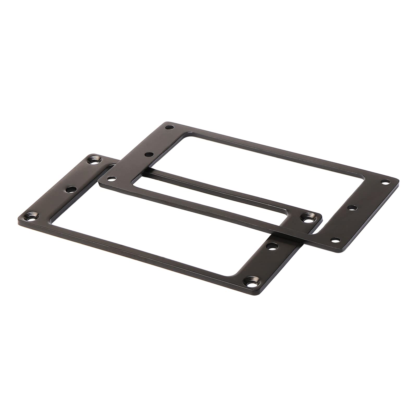 Black Metal Flat Electric Guitar Humbucker Pickup Ring - 2 Pack for Bridge Pickup | Durable Frame Mounting Ring for Enhanced Sound & Stability | Perfect for DIY Guitar Upgrades & Professional Installations