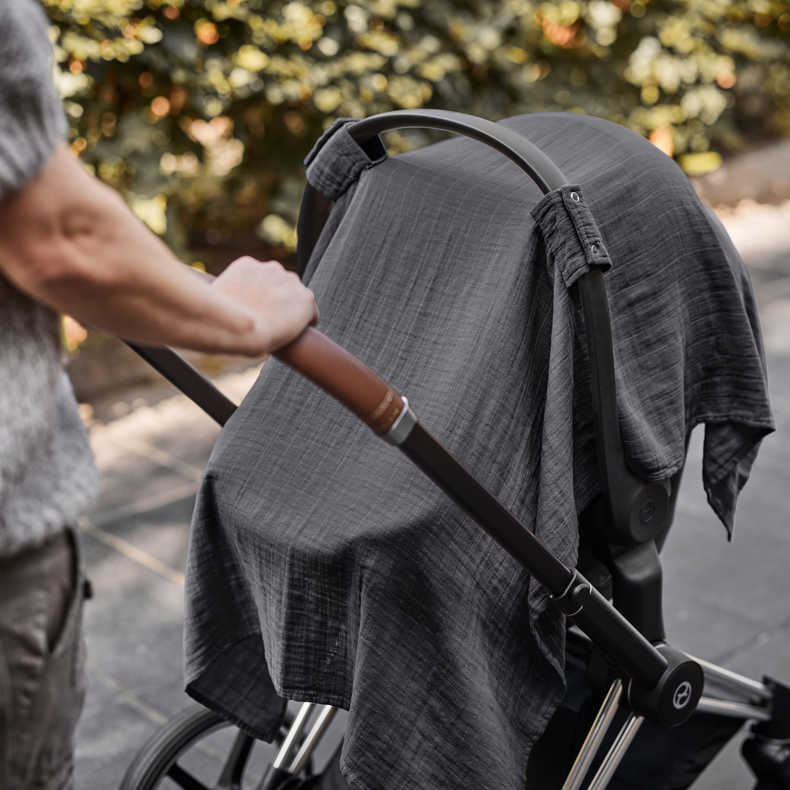 Organic Cotton Baby Car Seat Cover & Canopy - 100% Muslin, 43