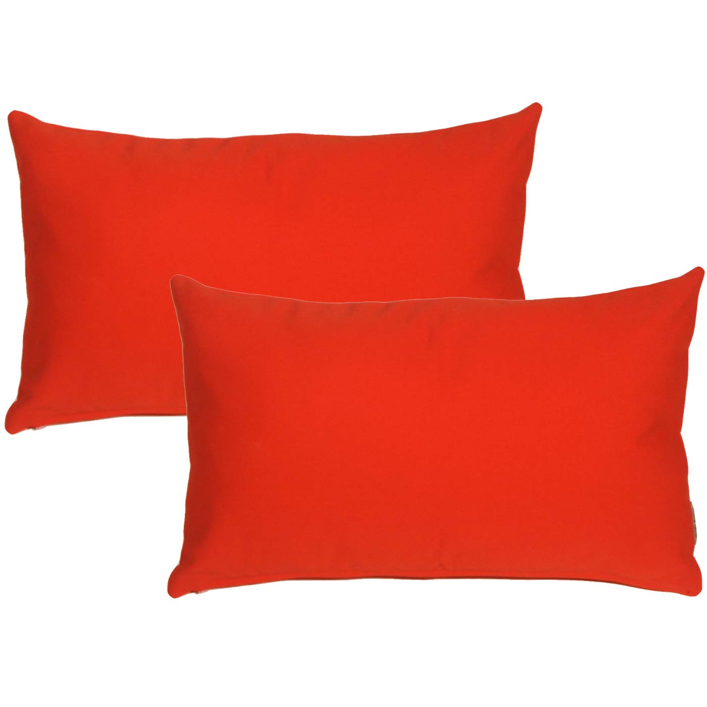 Sunbrella Outdoor Pillow Set of 2 - 12x19 Inch Waterproof Decorative Throw Pillows with Insert - Logo Red Patio Cushions for Garden, Poolside & Porch Furniture