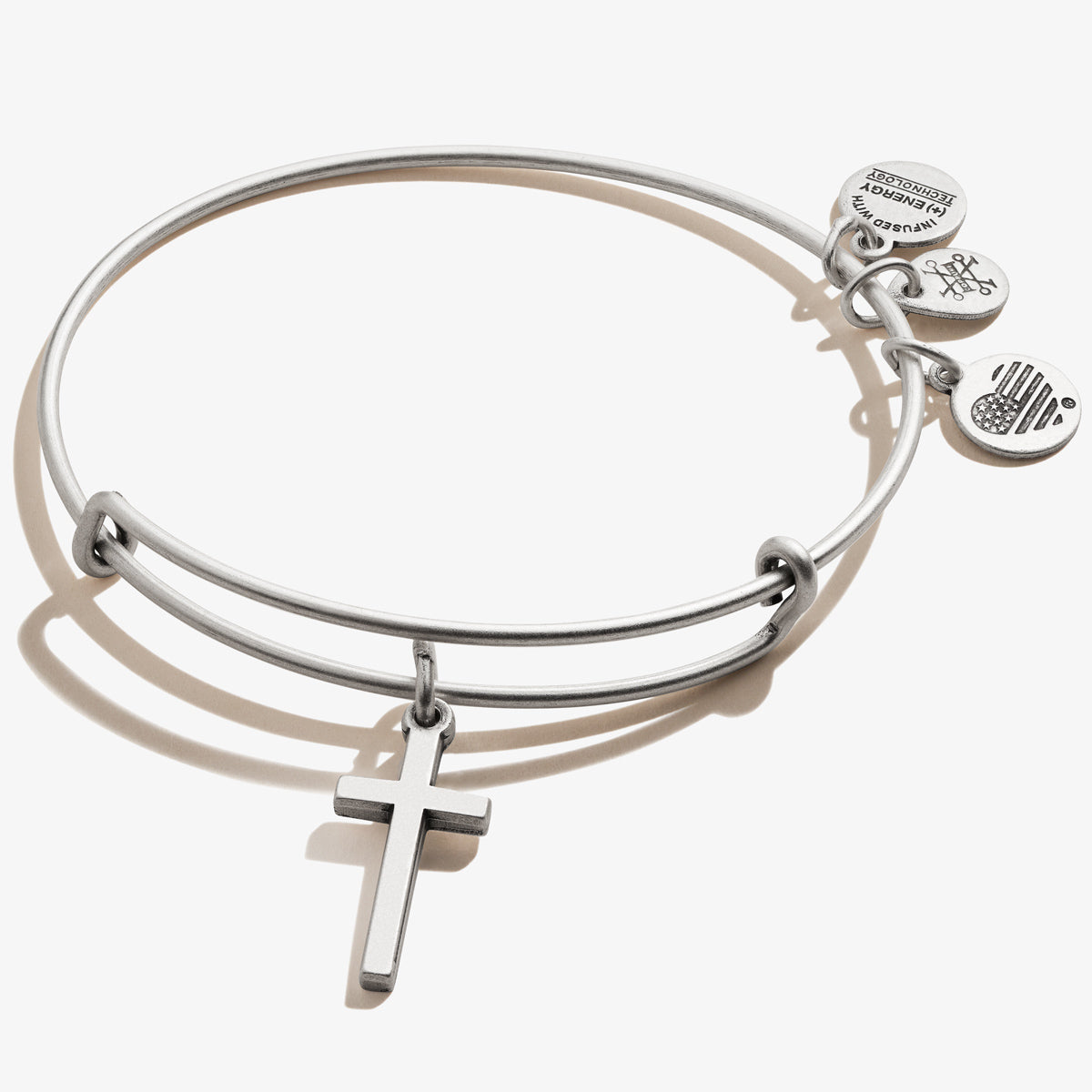 Elegant Cross Charm Bangle Bracelet for Women - Stylish Religious Jewelry Gift for Christmas, Baptism & Everyday Wear