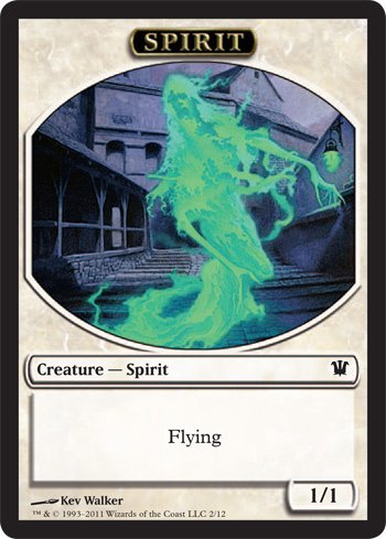 Magic the Gathering Innistrad Spirit Token Card - Collectible Game Accessory for MTG Deck Building & Strategy Play