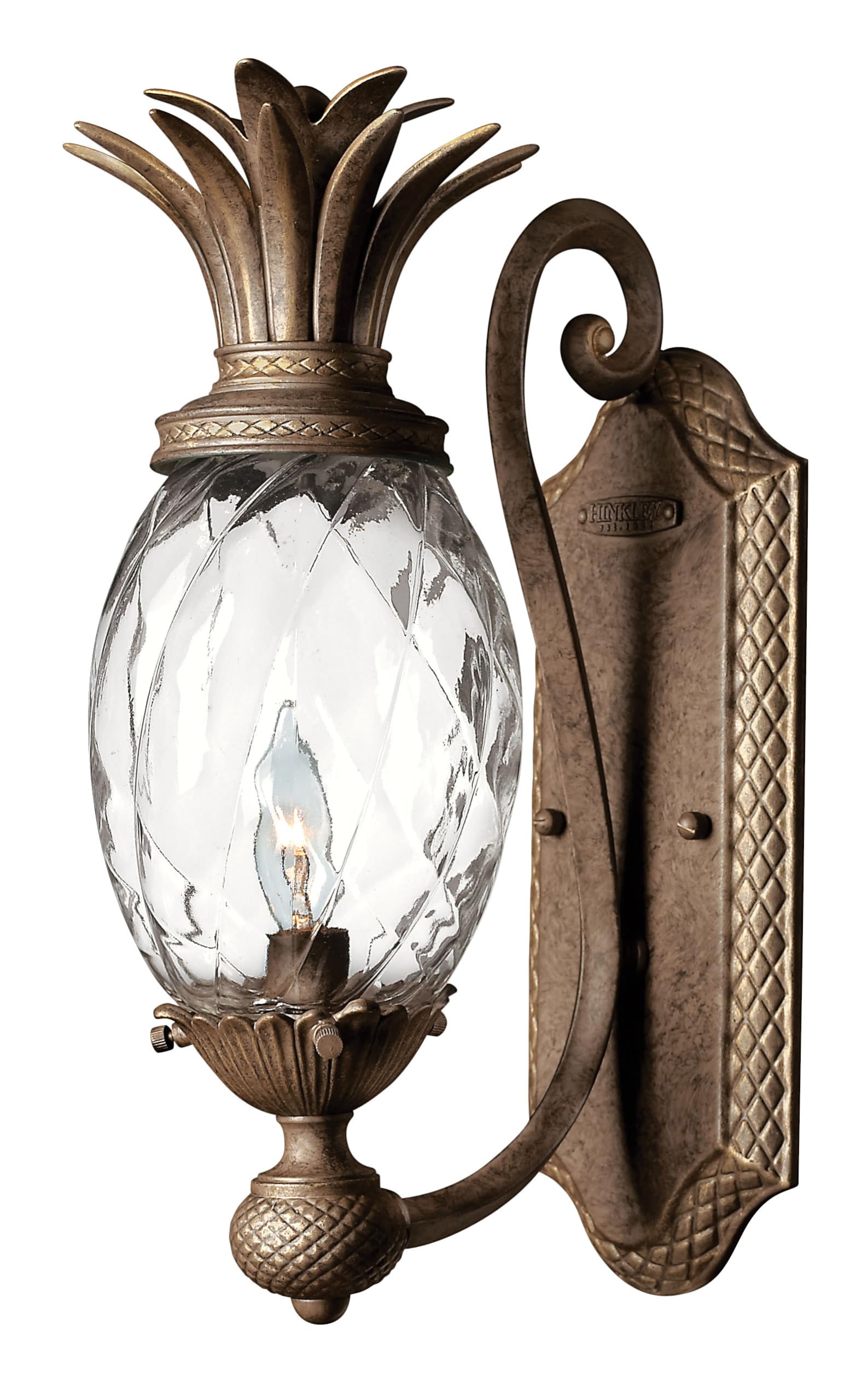 Hinkley Plantation Collection Pineapple Shaped One Light Wall Sconce in Pearl Bronze - Perfect for Bedroom, Living Room & Entryway Lighting