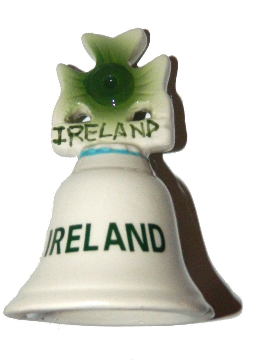 Irish Shamrock Ceramic Bell - Handcrafted Decorative Bell for St. Patrick's Day, Home Decor, and Irish-Themed Gifts | Perfect for Wall Hanging, Tabletop Display, and Holiday Celebrations