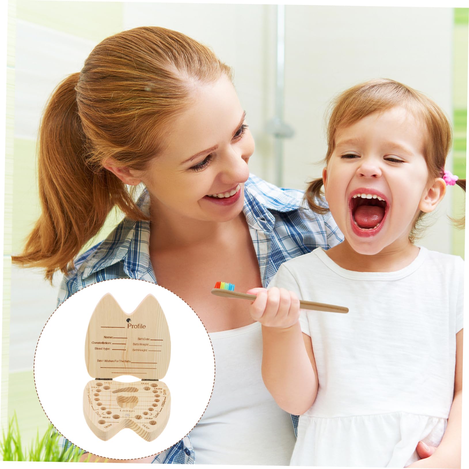 VICASKY Wooden Baby Teeth Storage Box - Portable Deciduous Tooth Holder & Memory Book for Kids - Perfect for First Lost Tooth Keepsake and Childhood Memorabilia Organization