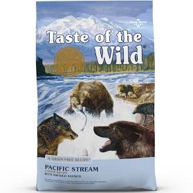 Taste of the Wild Pacific Stream Grain-Free Dry Dog Food - High Protein Salmon & Smoked Salmon Recipe - Perfect for Active Dogs & Outdoor Adventures