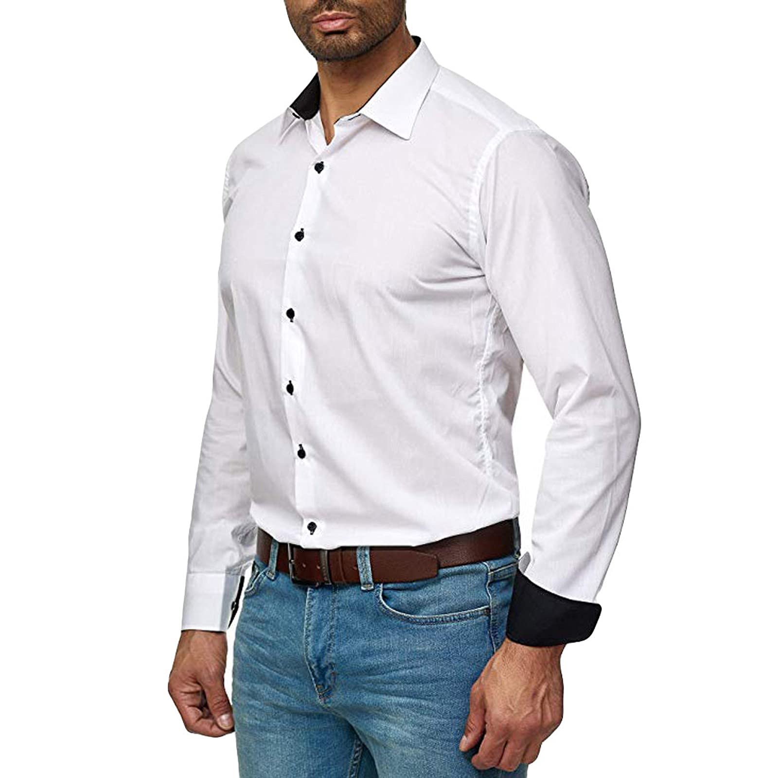 Men's Casual Button Down Dress Shirts | Long Sleeve Oxford Business Shirts for Work | Western Style Formal Wear | Perfect for Office, Interviews & Special Occasions