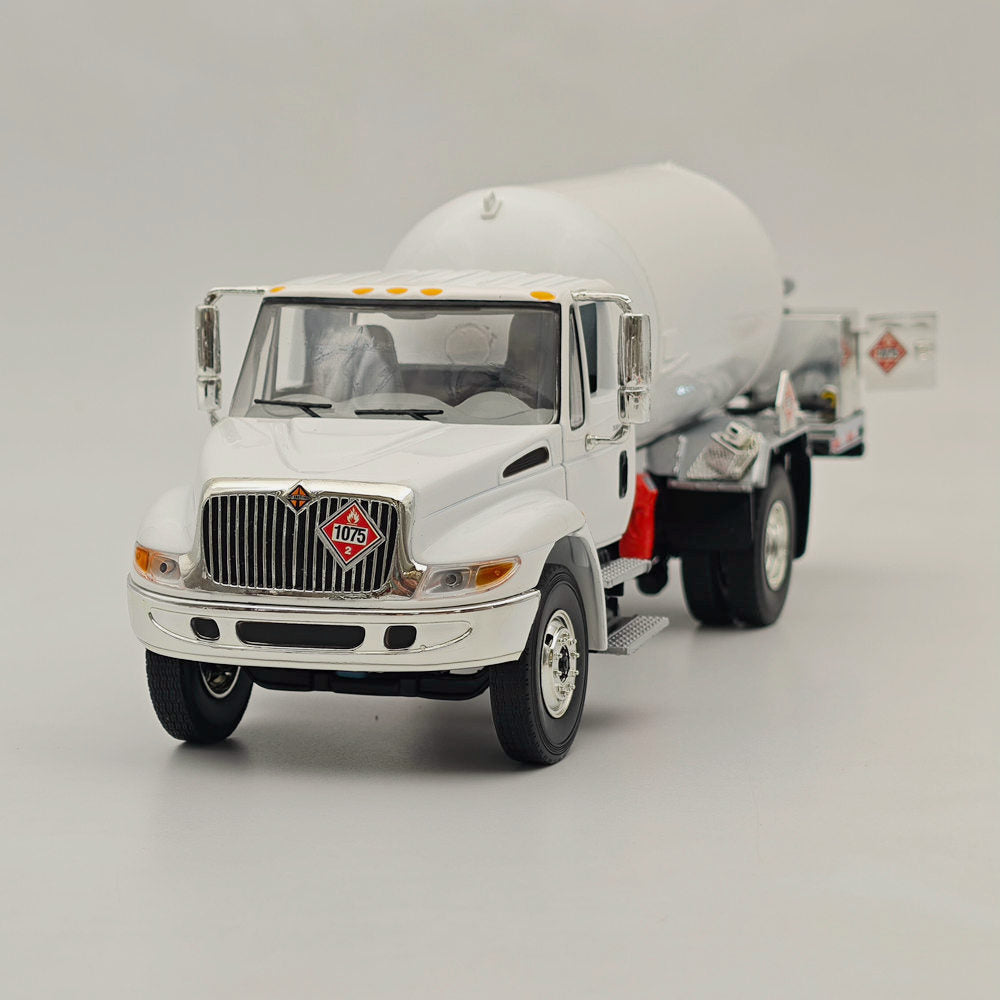 FIRST 1/34 Scale International DuraStar Propane Truck Diecast Metal Model - White 4059 | Collectible Toy for Display, Gift for Truck Enthusiasts, Perfect for Home & Office Decoration
