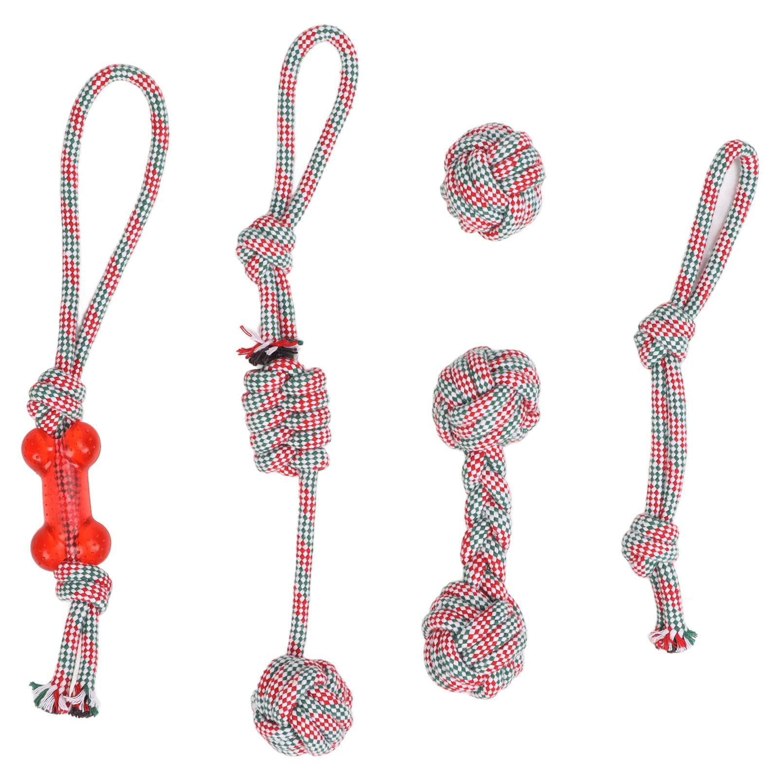 5Pcs Dog Cotton Rope Toys Set - Interactive Pet Chew Toys for Small & Large Dogs - Washable & Durable Puppy Teething Toys for Indoor/Outdoor Play, Training & Dental Health