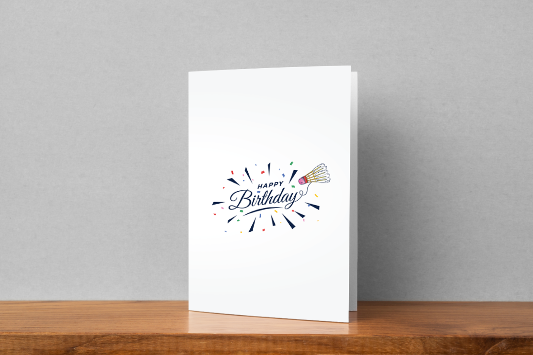 Happy Birthday Badminton Greeting Card - Perfect for Sports Lovers & Badminton Players - Birthday Wishes for Friends & Family