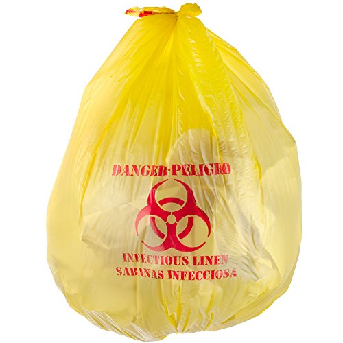 Premium Yellow Biohazard Waste Bags - 17 Microns Thick, 44 Gallon (37