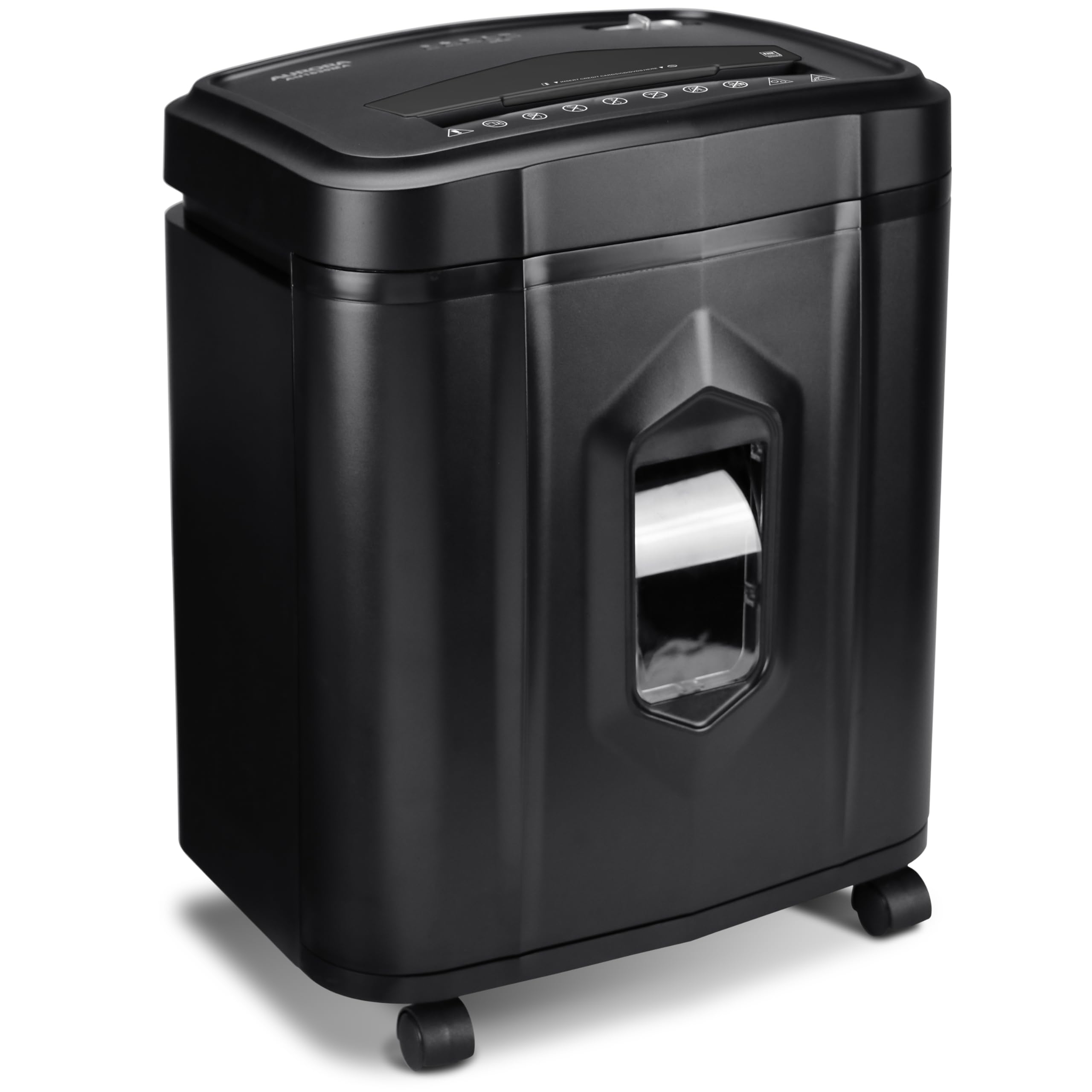 Aurora AU1225MA High-Security 12-Sheet Micro-Cut Paper Shredder with CD/Credit Card Slot - 5-Gallon Pullout Basket, 40-Minute Run Time - Perfect for Home Office & Small Business Document Security