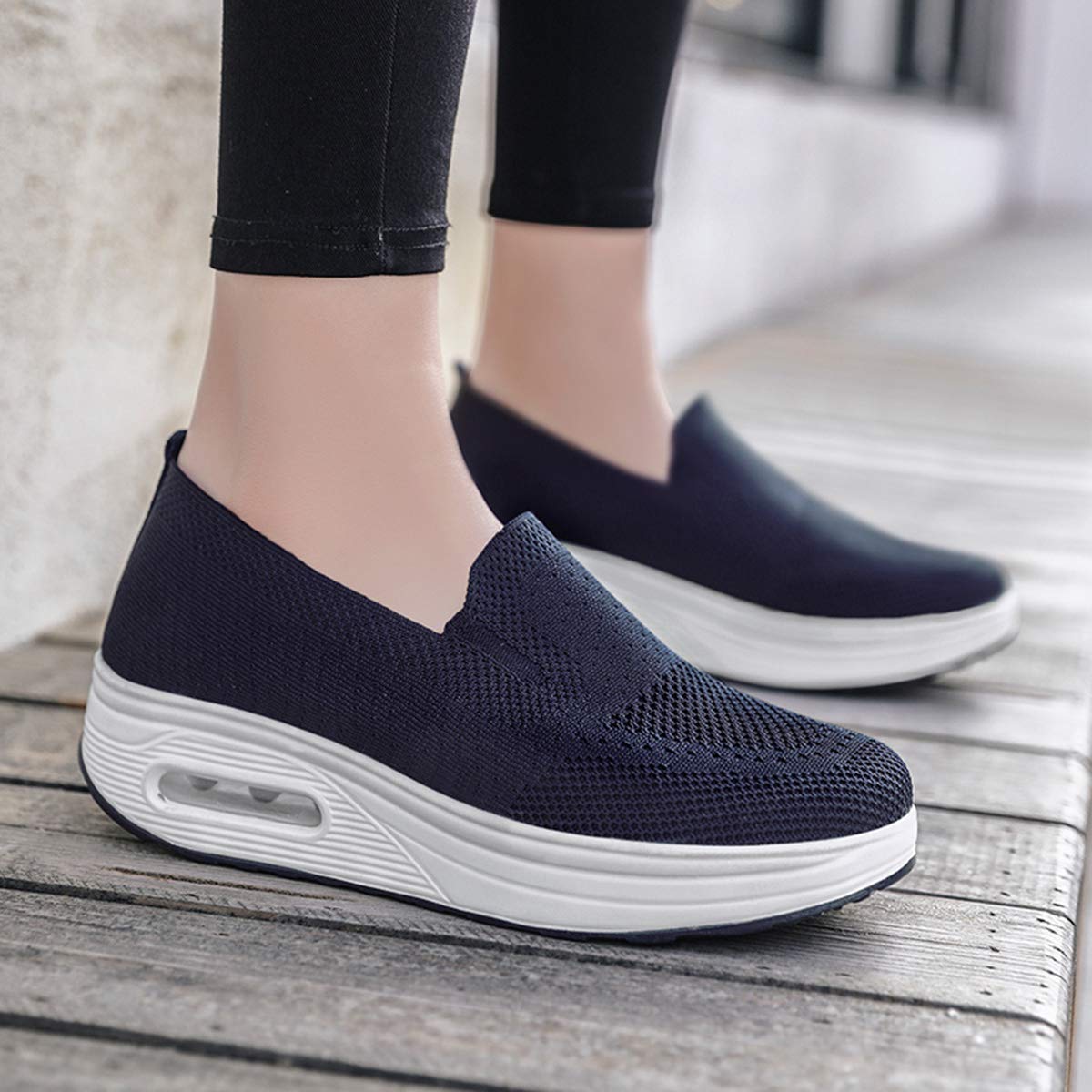 Women's Slip-On Walking Shoes - Lightweight Breathable Mesh Sneakers for Running, Gym & Casual Wear | Comfortable Athletic Tennis Shoes for Women