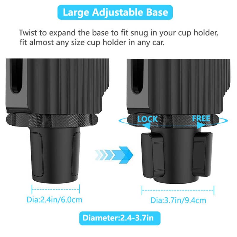 360° Adjustable Car Cup Holder Phone Mount - Universal Cell Phone Holder for iPhone, Galaxy & All Smartphones - Perfect for Hands-Free Driving, GPS Navigation & Safe Travel