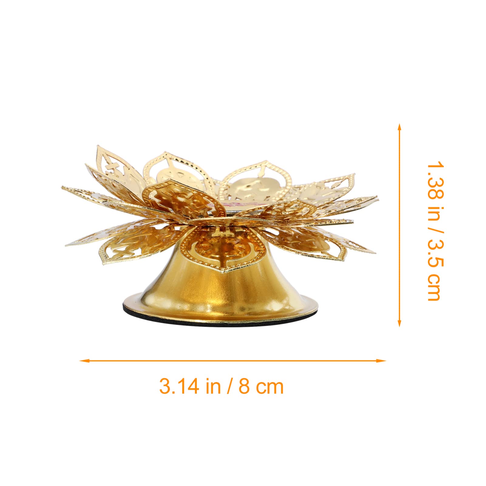 DOITOOL Golden Lotus Ghee Lamp Candle Holder - Antique Tealight Candle Stand for Buddhist Altar, Temple Decor, Meditation Space & Home Aromatherapy | Desktop Aroma Burner for Spiritual Practice & Relaxation