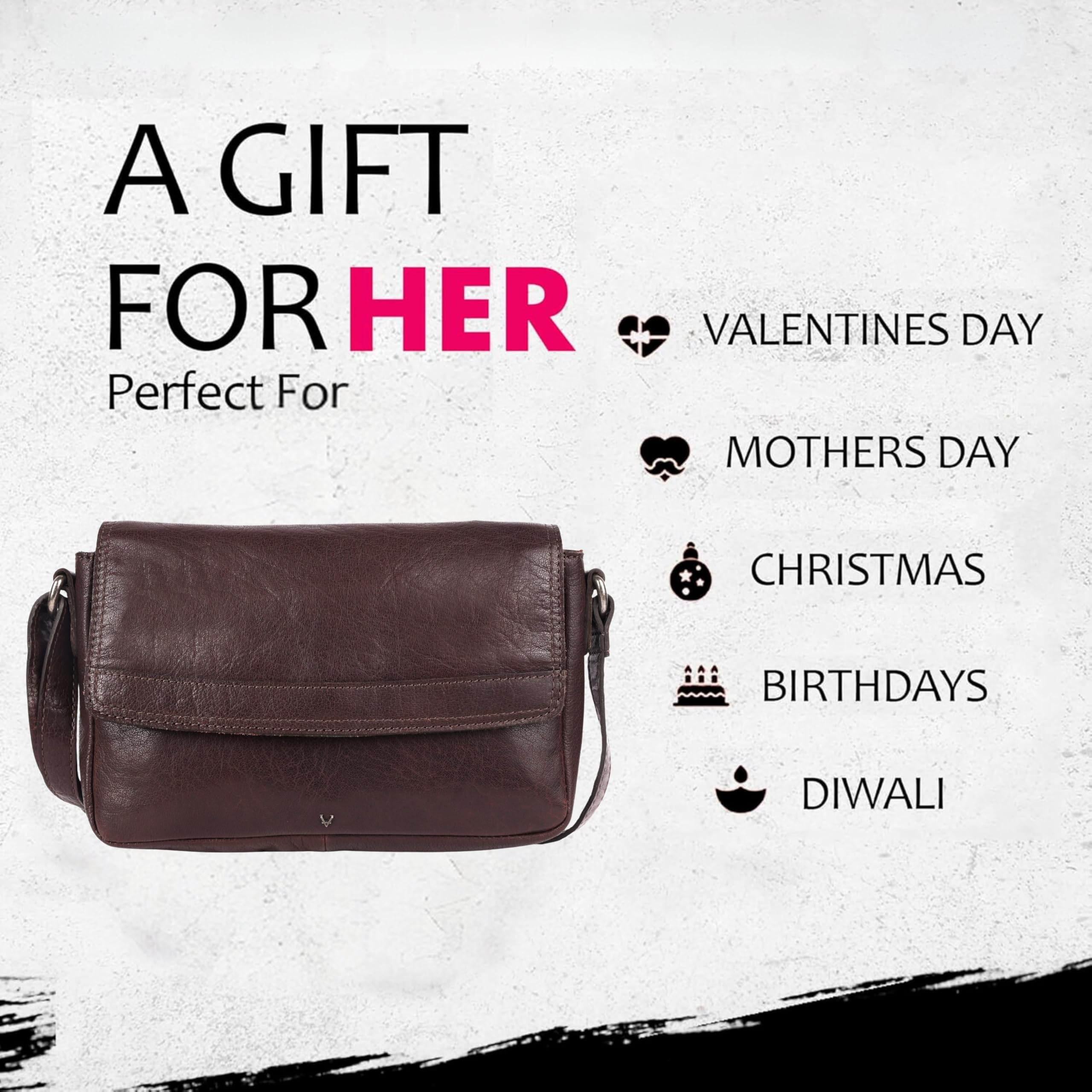 Genuine Leather Crossbody Sling Bag for Women - Adjustable Strap Fashion Shoulder Purse - Perfect for Work, Travel & Everyday Use