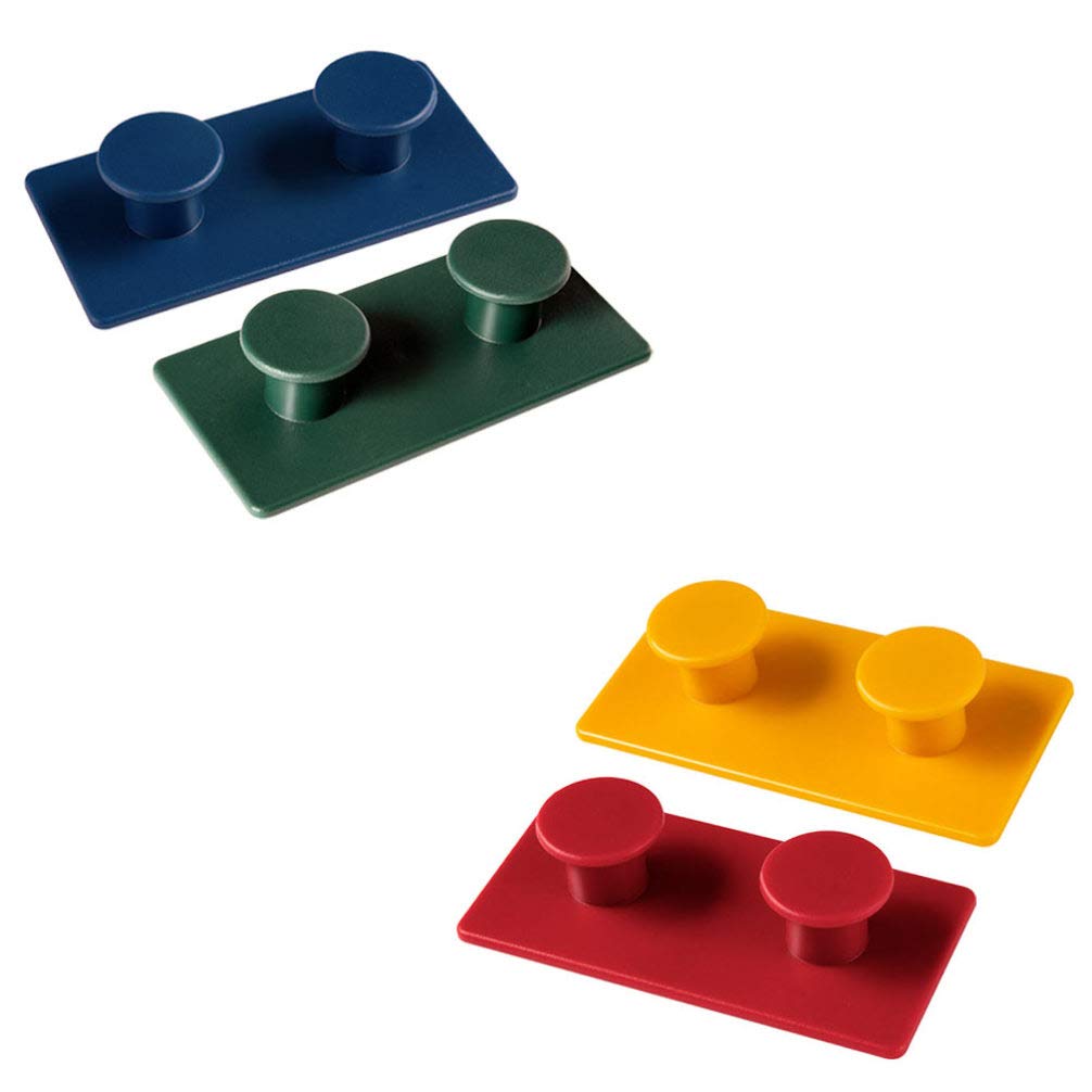 Cabilock 4-Pack No Drill Wall Hooks - Creative Key Hooks for Kitchen, Bathroom & Home Organization - Damage-Free Adhesive Hooks for Christmas Decor & Daily Use (Mixed Colors) - Perfect for Hanging Keys, Towels, Utensils & Holiday Decorations