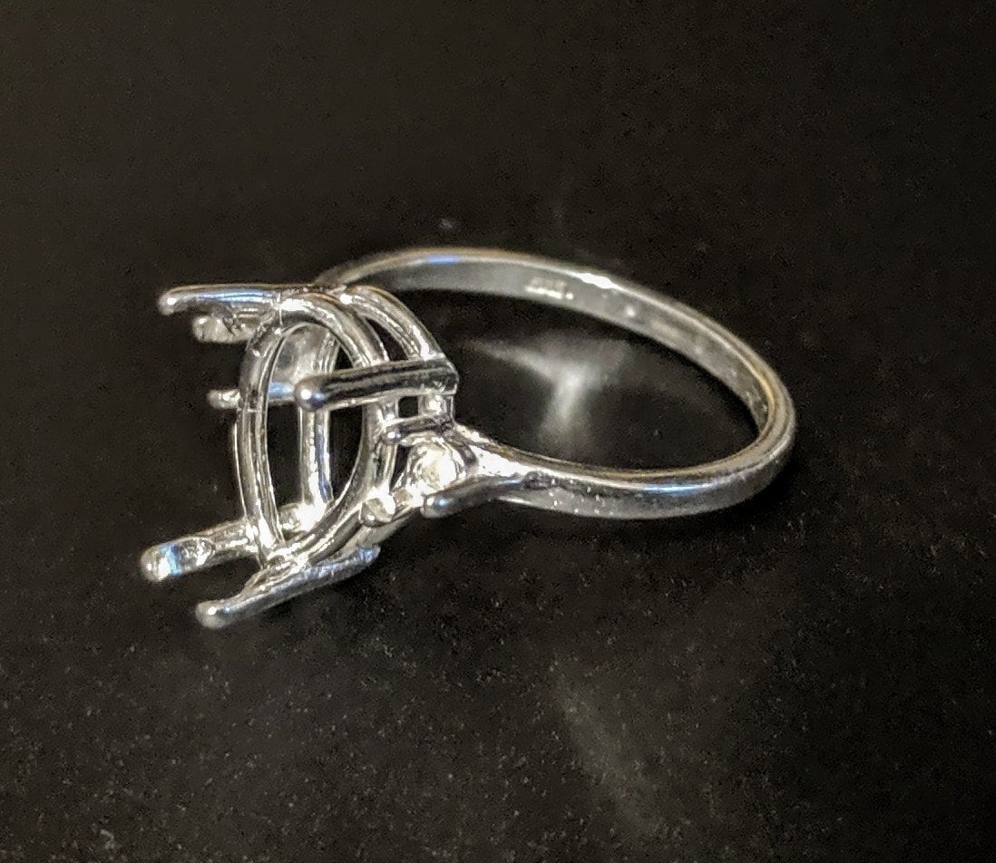10x7mm & 16x12mm Pear-Shaped Sterling Silver or 14K Gold Ring Setting with Accents - Size 7 (163 491/143 491) - Perfect for Engagement Rings, Wedding Bands & Jewelry Making