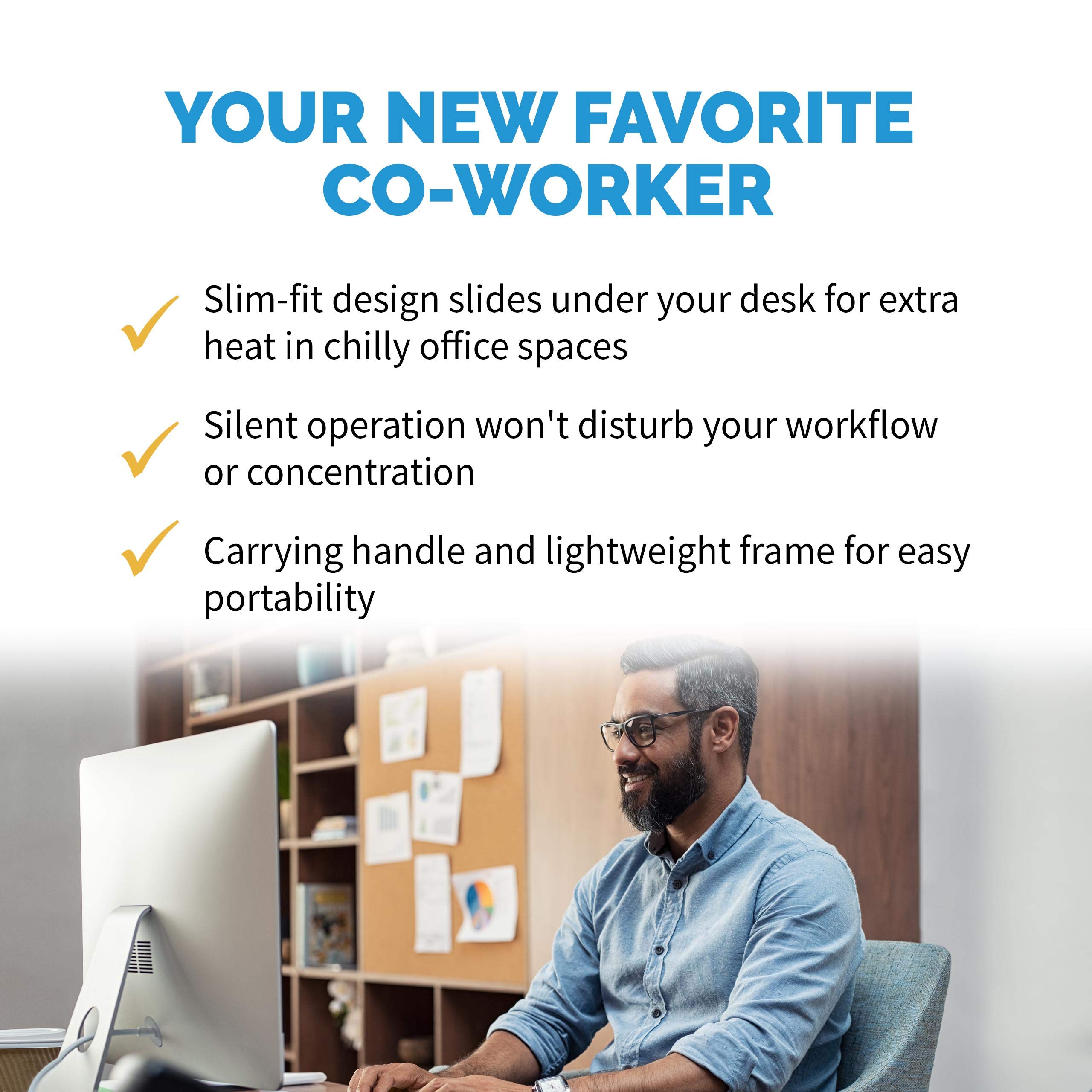 Newair 400W Portable Under Desk Heater - Slim Space Saving Design, Quiet & Energy Efficient, Perfect for Office, Home, Bedroom & Small Spaces | Stay Warm While Working, Studying or Relaxing