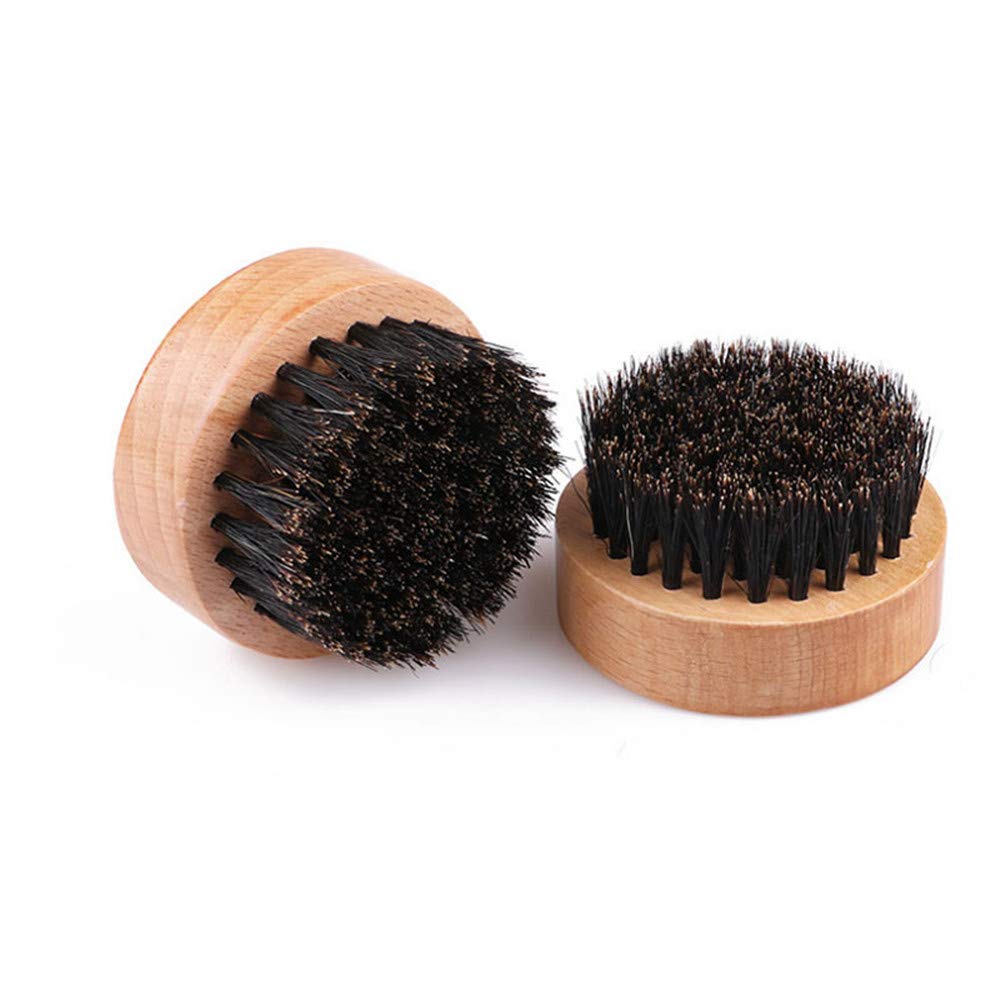 2 Pcs Men's Beard Brush - Natural Boar Bristles for Grooming & Styling - Perfect Gift for Dad