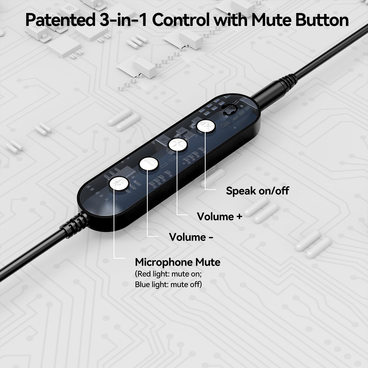 AUSDOM USB Computer Headset with Microphone - Noise Cancelling Wired Headphones with In-line Controls, 3.5mm/USB-A/USB-C Compatible for PC, Laptop, Phone | Perfect for Home Office, Online Classes, Zoom/Skype Meetings & Gaming