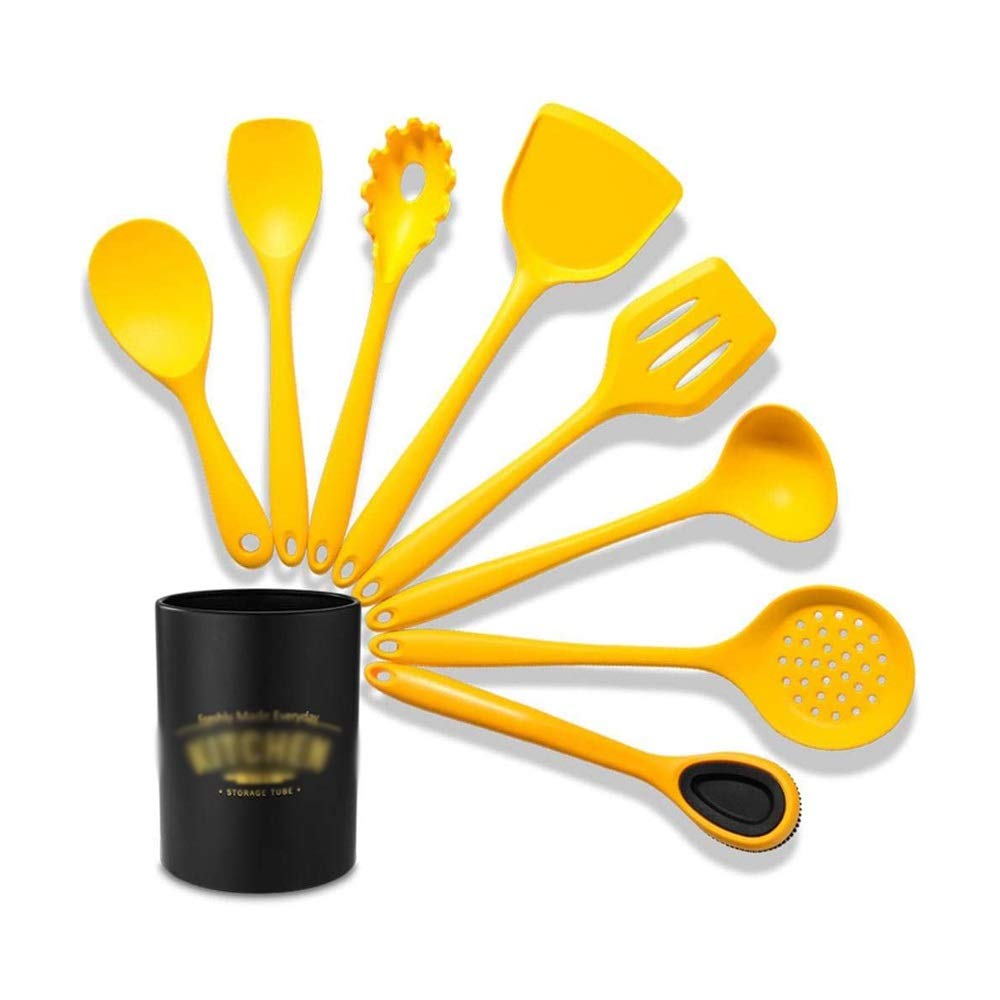 9-Piece Silicone Spatula Set with Wooden Handle - Non-Stick Cooking Utensils for Baking, Flipping & Mixing - Includes Storage Box - Perfect Kitchen Tools for Home Chefs & Bakers