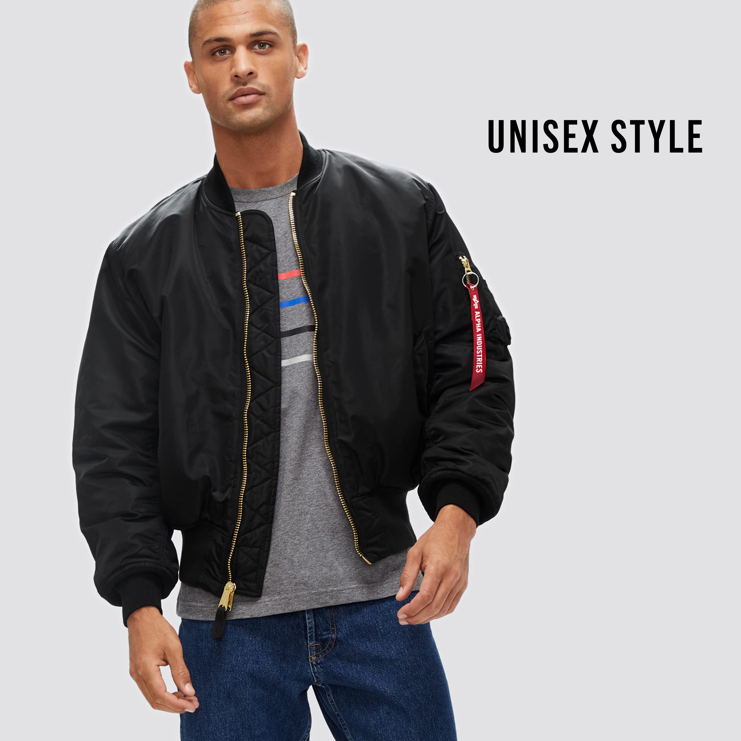 Alpha Industries MA-1 Blood Chit Bomber Flight Jacket - Men's Military Pilot Jacket for Aviation Enthusiasts | Perfect for Casual Wear, Airshows & Vintage Fashion