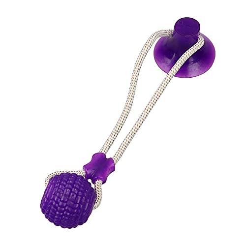 **Durable Suction Cup Dog Chew Toys with TPR Ball - Teeth Cleaning Rubber Chew Toy for Small Dogs & Puppies - Perfect for Indoor Play, Teething Relief, and Dental Health**
