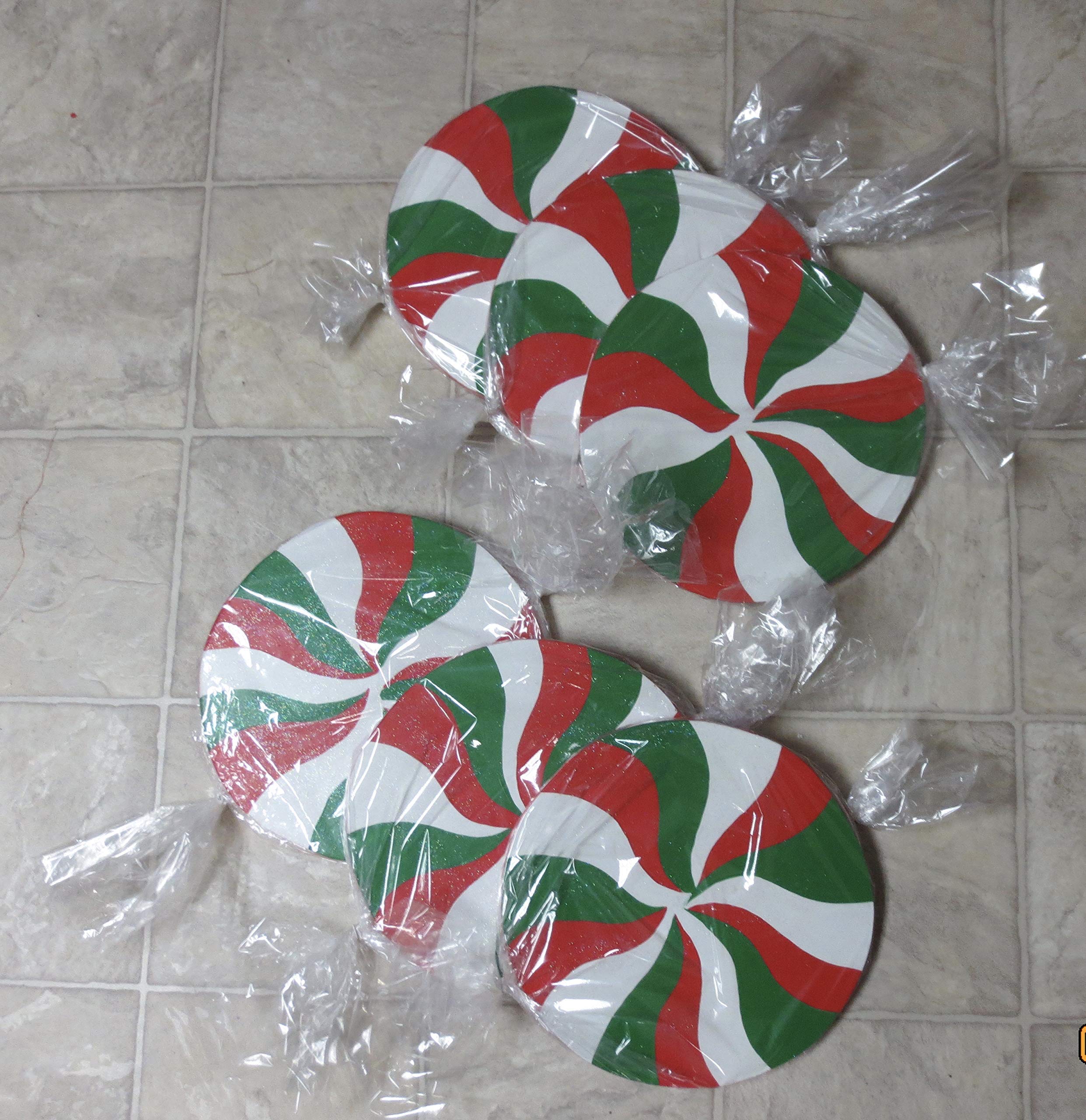 Festive Wooden Candy Outdoor Christmas Decorations - Large Peppermint Candy Yard Art for Holiday Home & Garden Decor - Perfect for Front Porch, Lawn, and Seasonal Party Decorating