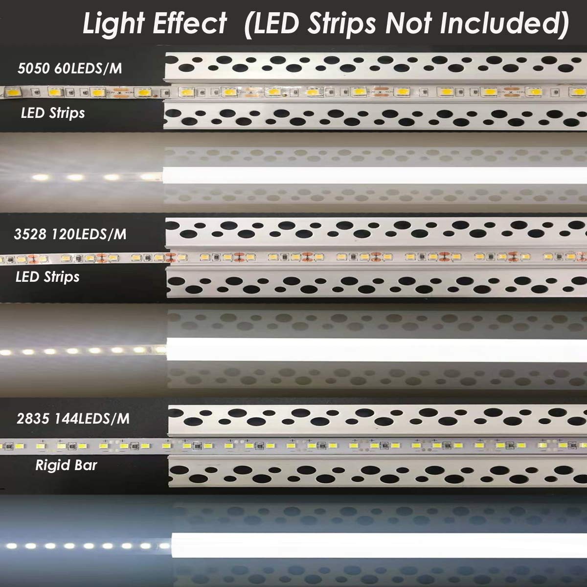 Besseto 6 Pack 6.6FT/2M Plaster-in LED Aluminum Channel - Trimless Recessed Drywall LED Light Strip Diffuser for Wall & Ceiling with Milky Cover - Perfect for Home, Office, and Commercial Lighting