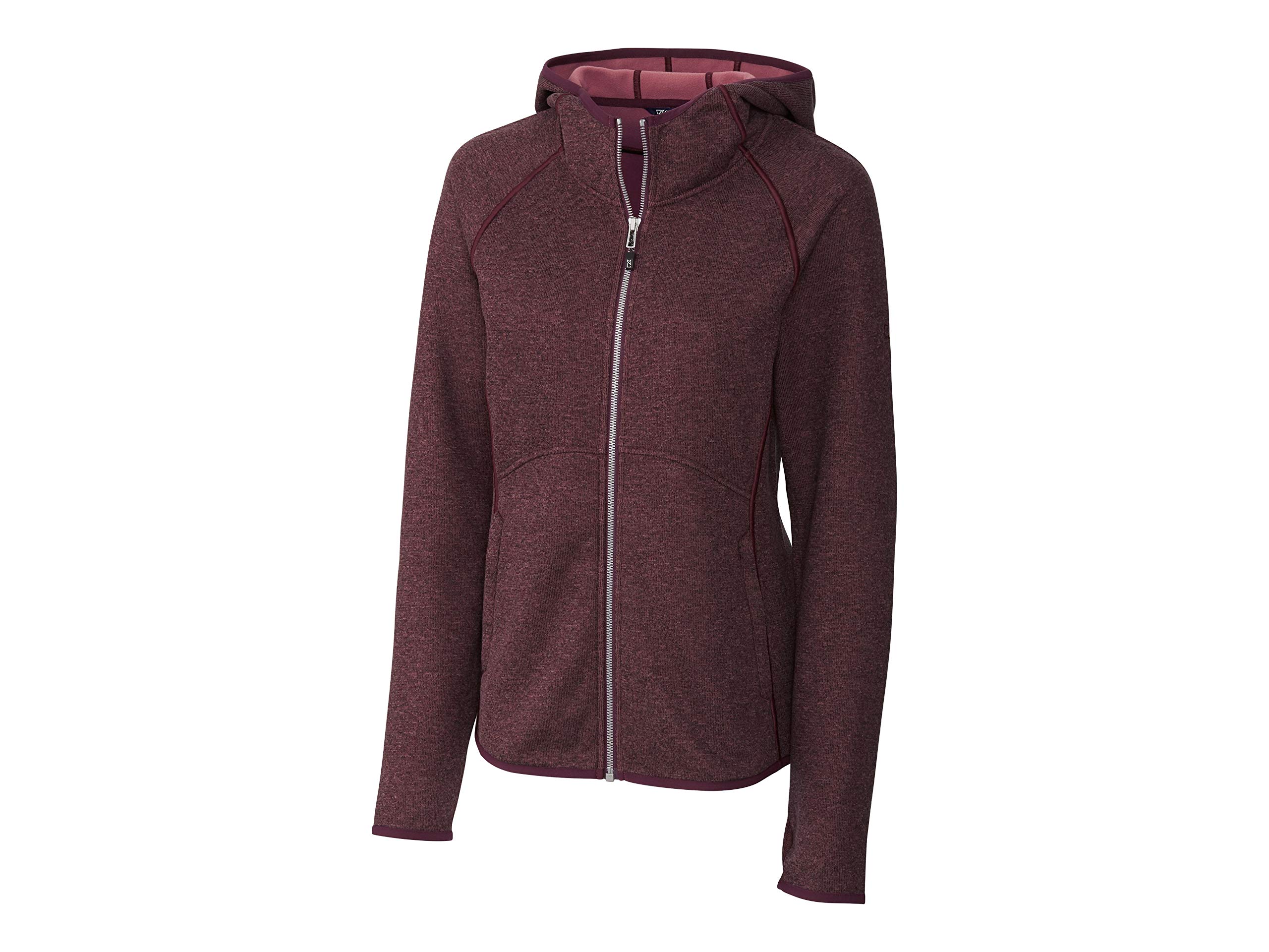 Cutter & Buck Women's Hooded Full Zip Jacket - Lightweight Water-Resistant Fleece Pullover for Outdoor Activities, Hiking & Casual Wear