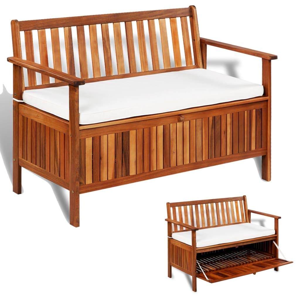 Acacia Wood Outdoor Storage Bench - 47.2