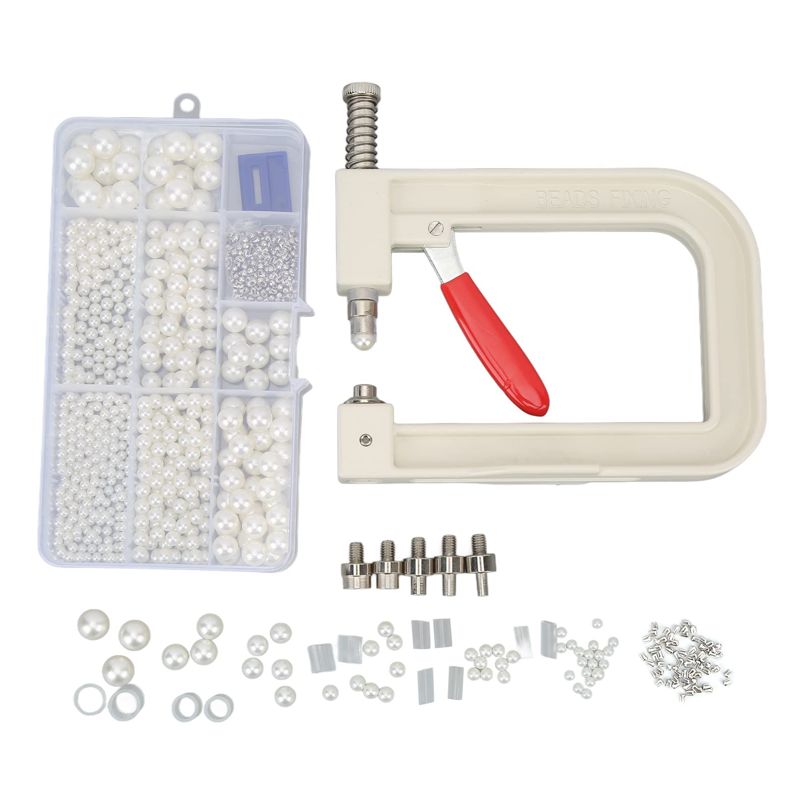 Manual Pearl Setting Machine Kit with Hand Press Tool - Pearl Rivet Studs Set for Accurate Positioning - DIY Jewelry Making & Crafting Accessories - Perfect for Beading, Earrings, Necklaces & Home Decor Projects