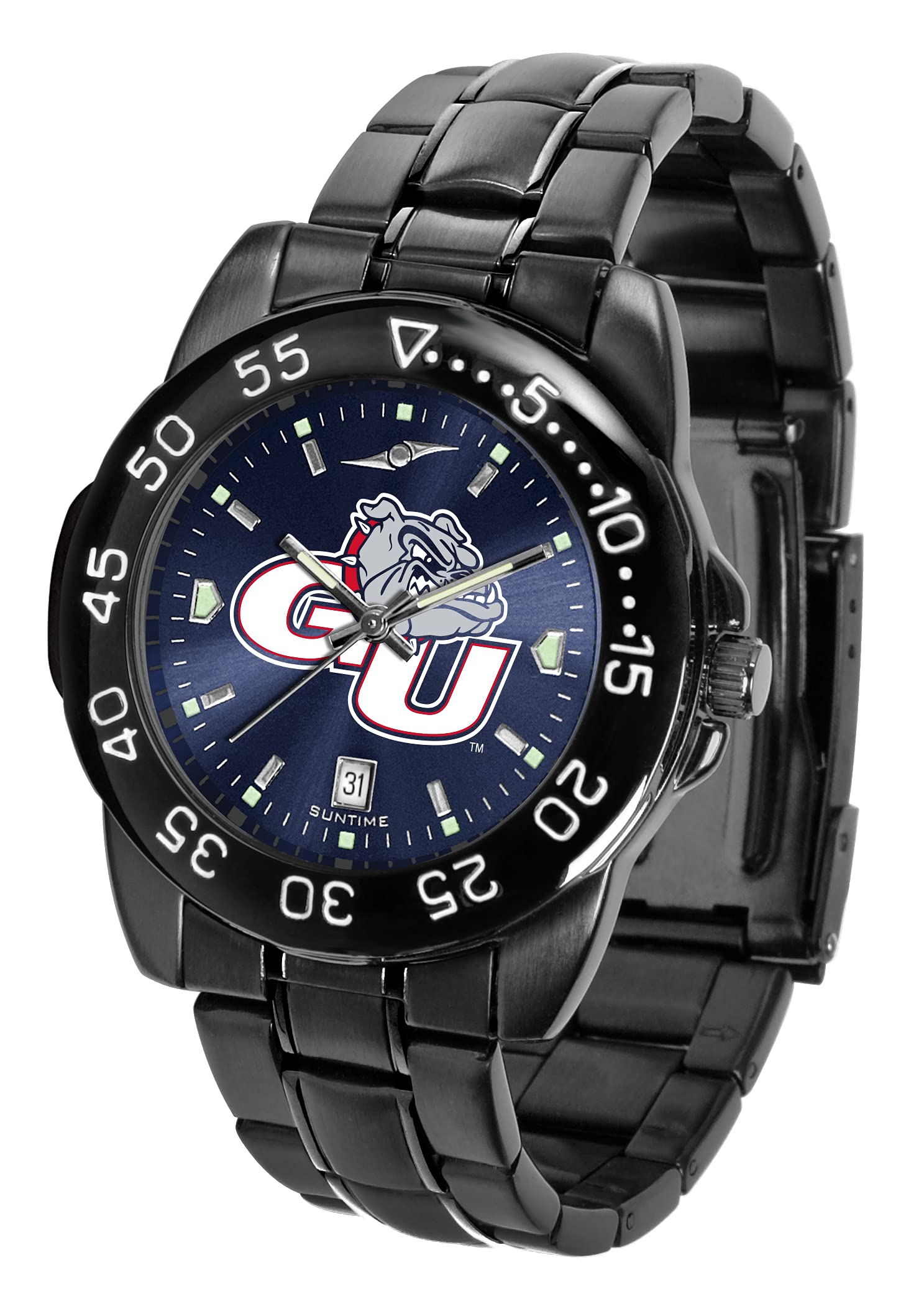 SunTime Men's Fantom Sport Collegiate Team Watch - Black Anochrome Dial Chronograph Watch for Men | Perfect for College Sports, Casual Wear & Everyday Use