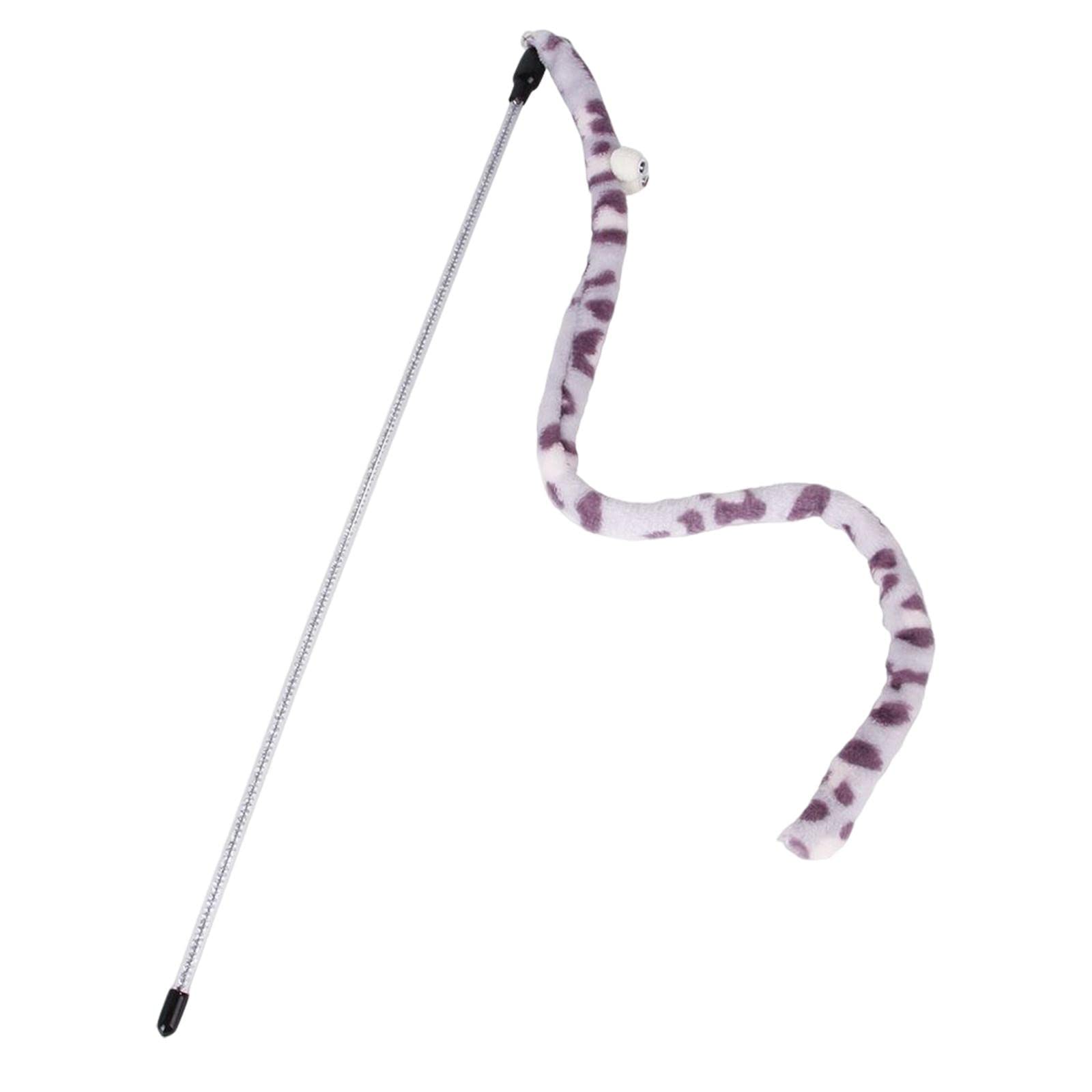 DOLITY Cat Wand Toy with Bell - Interactive Cat Teaser Toy for Play & Exercise, Long Stick with Chaser for Indoor/Outdoor Fun, Gray - Perfect for Bonding & Training Kittens & Adult Cats