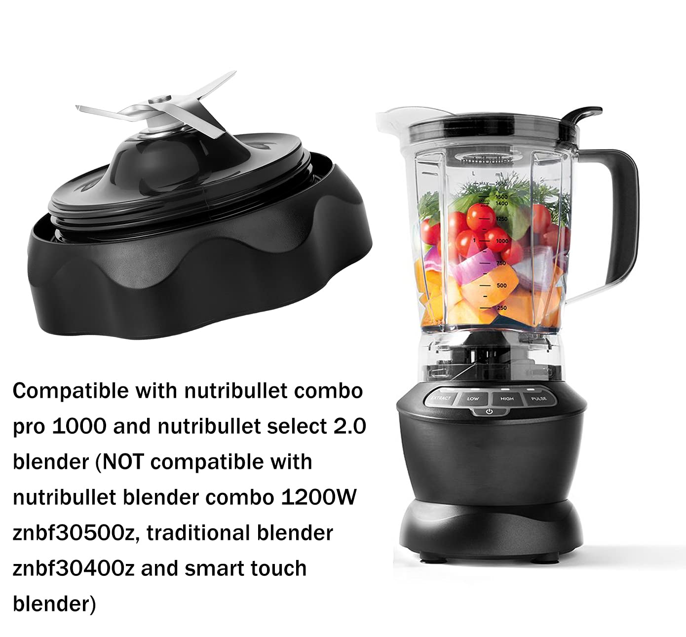 Nutribullet Blender Combo Pro 1000 Replacement Blade - Compatible with Select 2.0 Blenders - High Performance Stainless Steel Blade - Perfect for Smoothies, Protein Shakes & Meal Prep