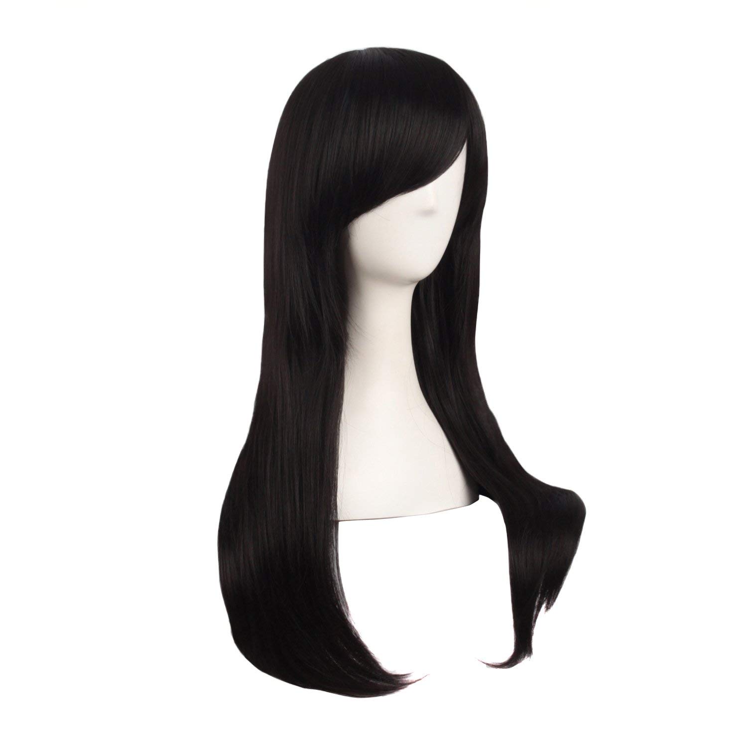 Natural Looking Black Medium Full Head Hair Wig with Bangs for Women & Girls - Perfect for Cosplay, Daily Wear & Special Occasions