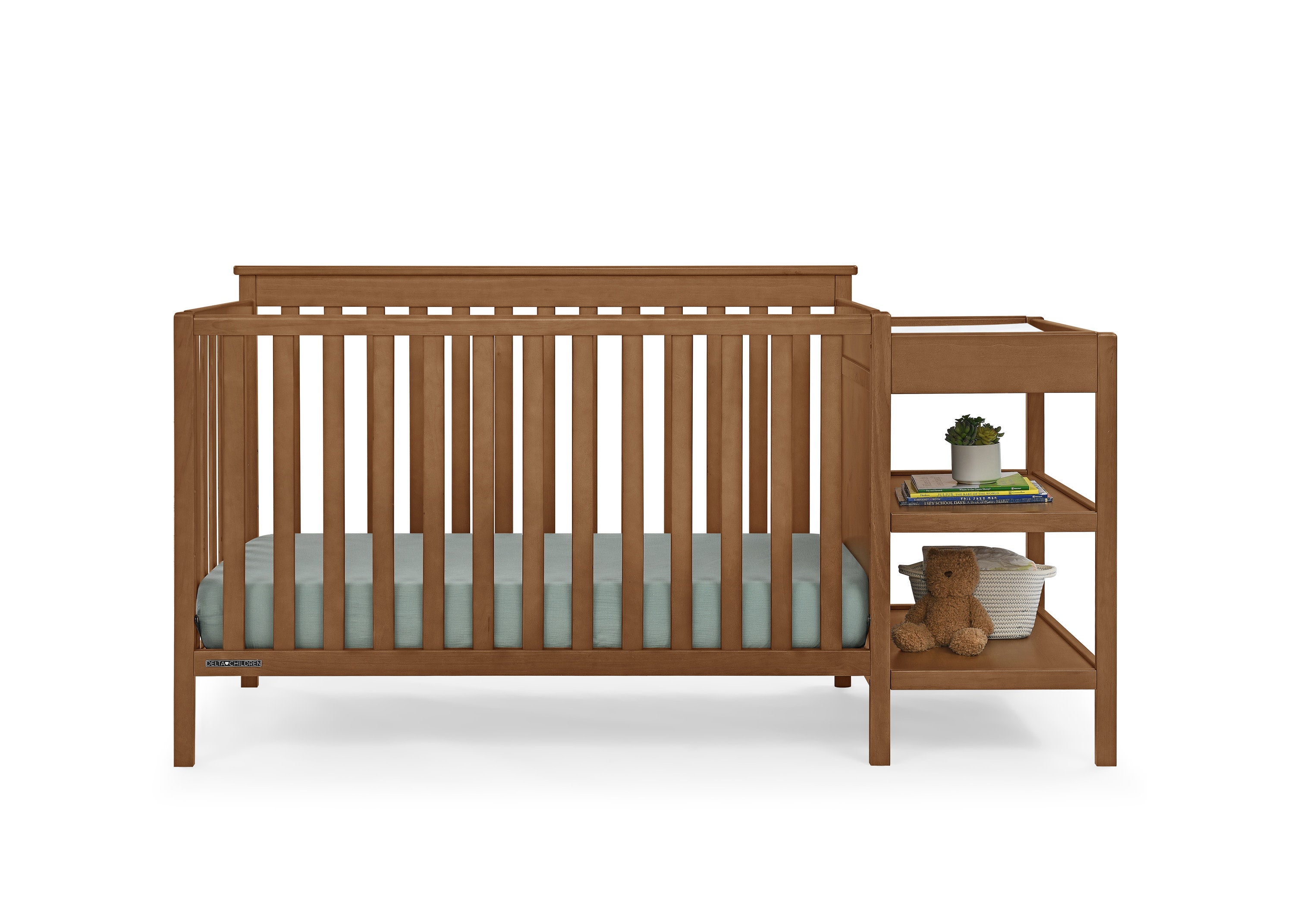 Ellie 5-in-1 Convertible Baby Crib with Changer - Toddler Bed, Daybed & Full-Size Frame - Nursery Furniture for Boys & Girls - Perfect for Newborns to Teens