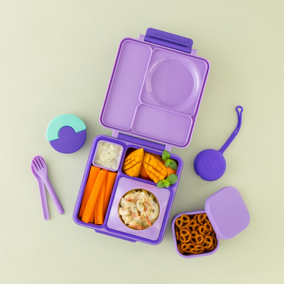OmieLife OmieSnack - Insulated Kids Lunch Box with Compartments | BPA-Free Leak Proof Food Container for School, Picnic & Travel | Keeps Meals Fresh & Organized