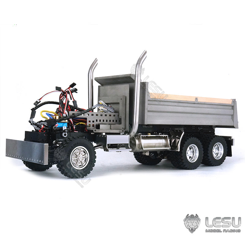 LESU 1/14 Scale 6x6 King Metal Hydraulic RC Dump Truck with Tipper Bucket, Axle, LED Lights & Sound Effects (No Cabin Included) - Perfect for Construction Site Play, Off-Road Adventures & RC Hobby Enthusiasts