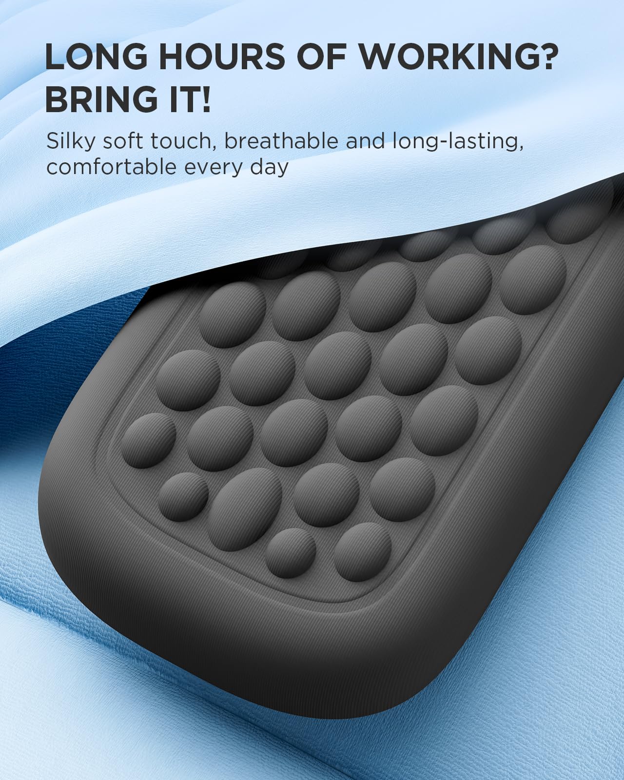 Lekvey Ergonomic Keyboard Wrist Rest - Memory Foam Support for Office & Gaming, Typing Pain Relief - Black