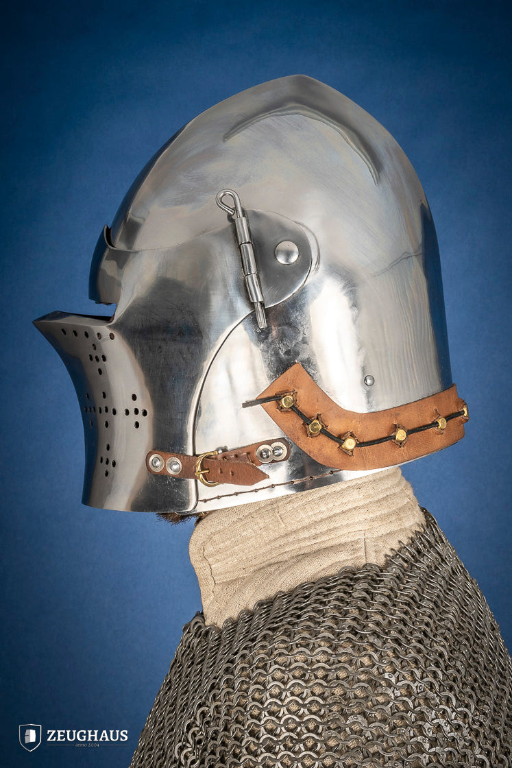 2mm Polished Bascinet Helmet - Medieval Knight Armor Replica for LARP, Cosplay & Historical Reenactment