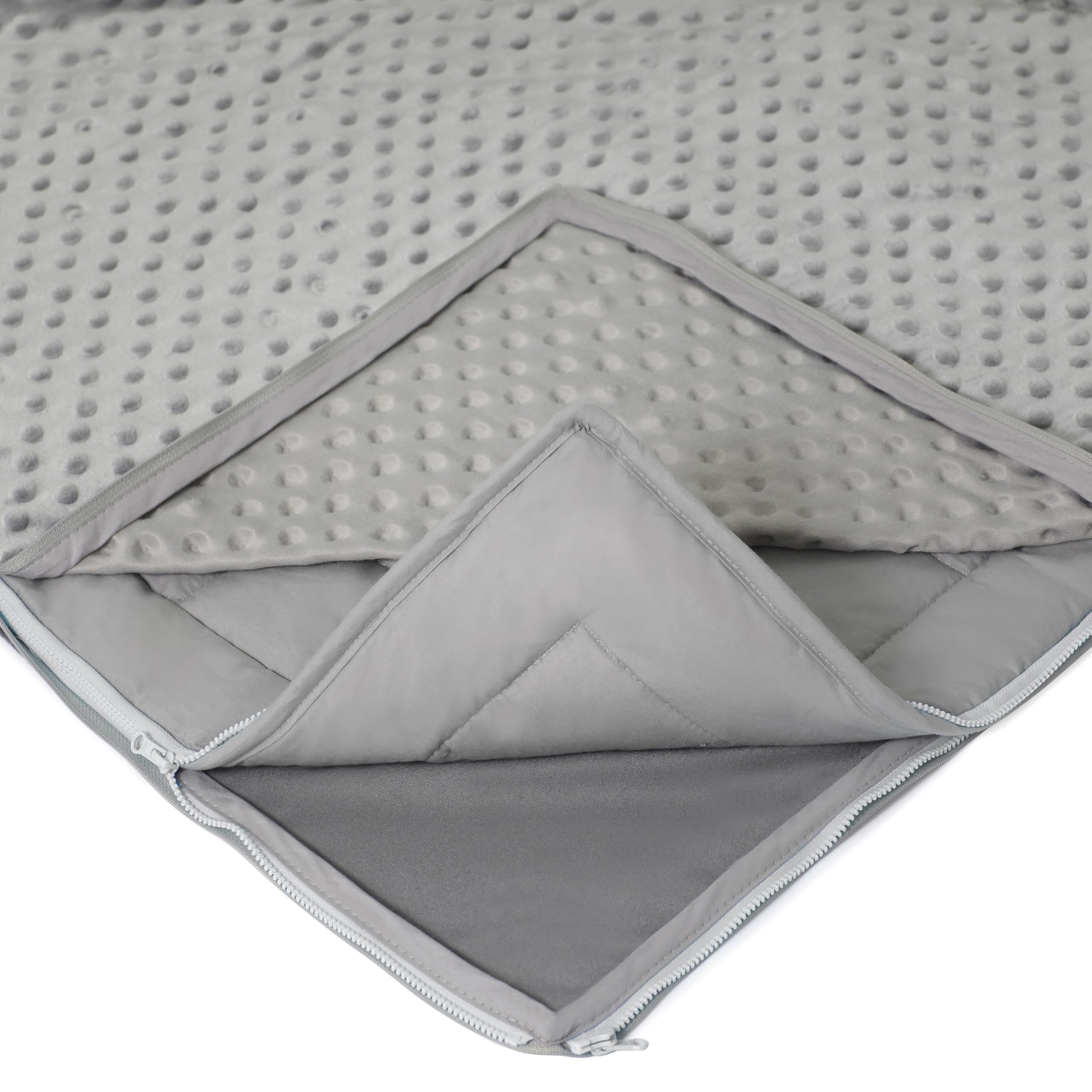 15lb Weighted Blanket with Free Minky Cover - Stay-Put Zipper System Prevents Shifting, Cooling Micropeach Fabric & Glass Beads for Adults & Kids - Queen Size 60x80 - Perfect for Stress Relief, Anxiety, and Better Sleep